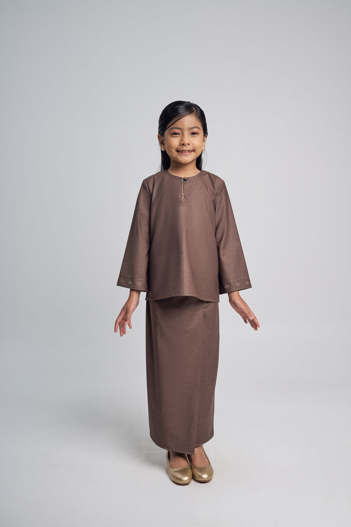 Patawali Girls Baju Kurung - Espresso