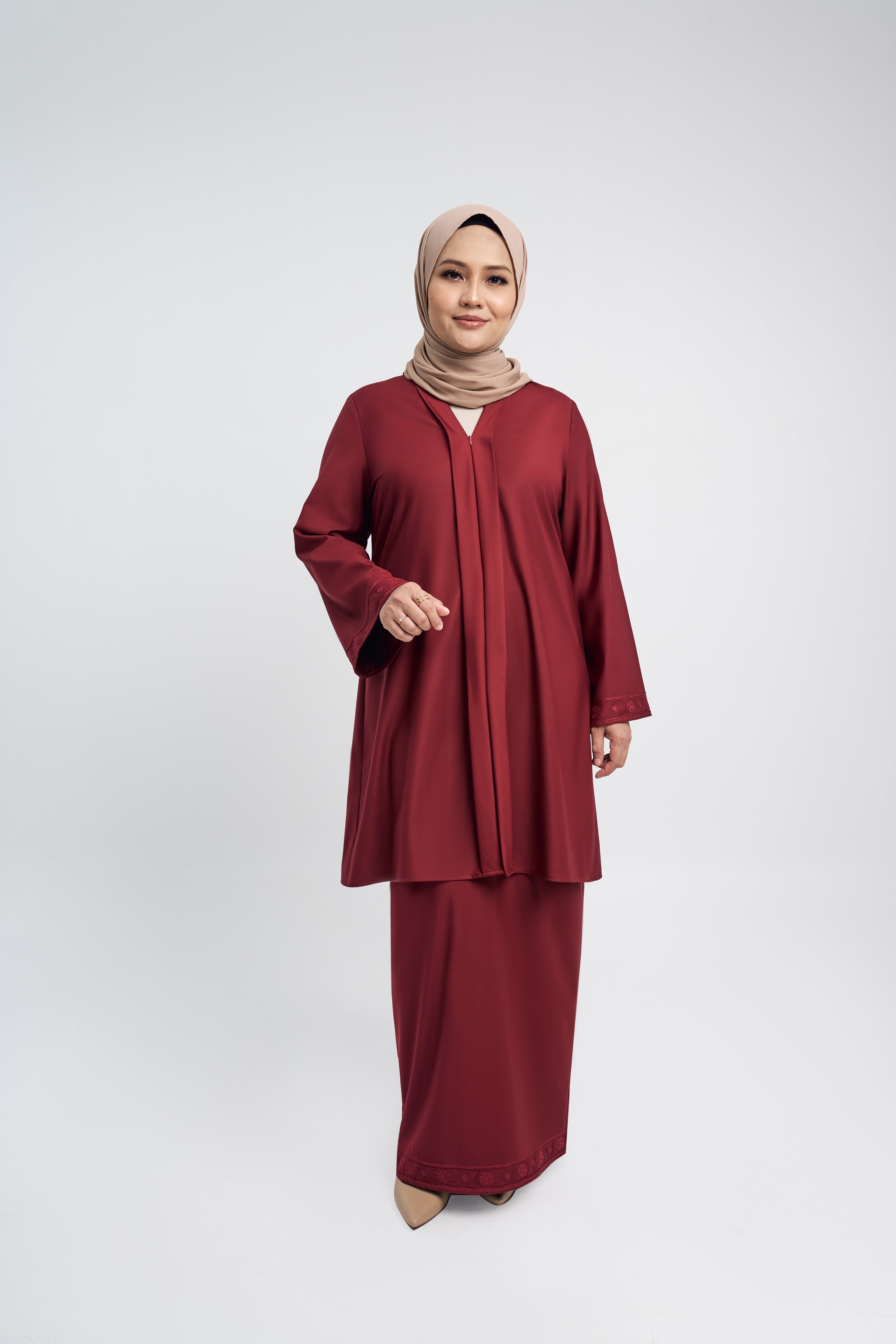 Patawali Baju Kebaya - Mahogany Red