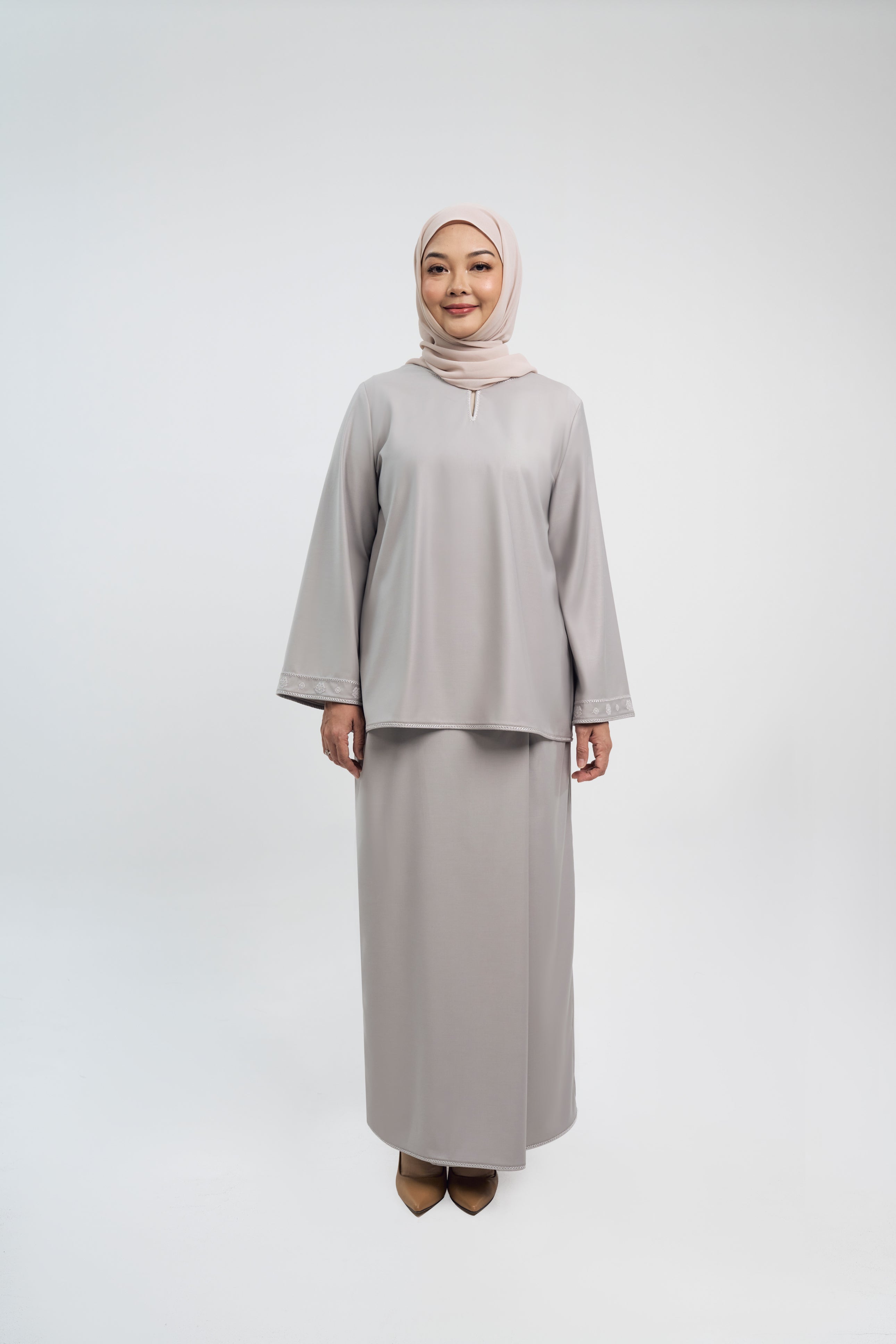 Patawali Baju Kurung - Ash Grey
