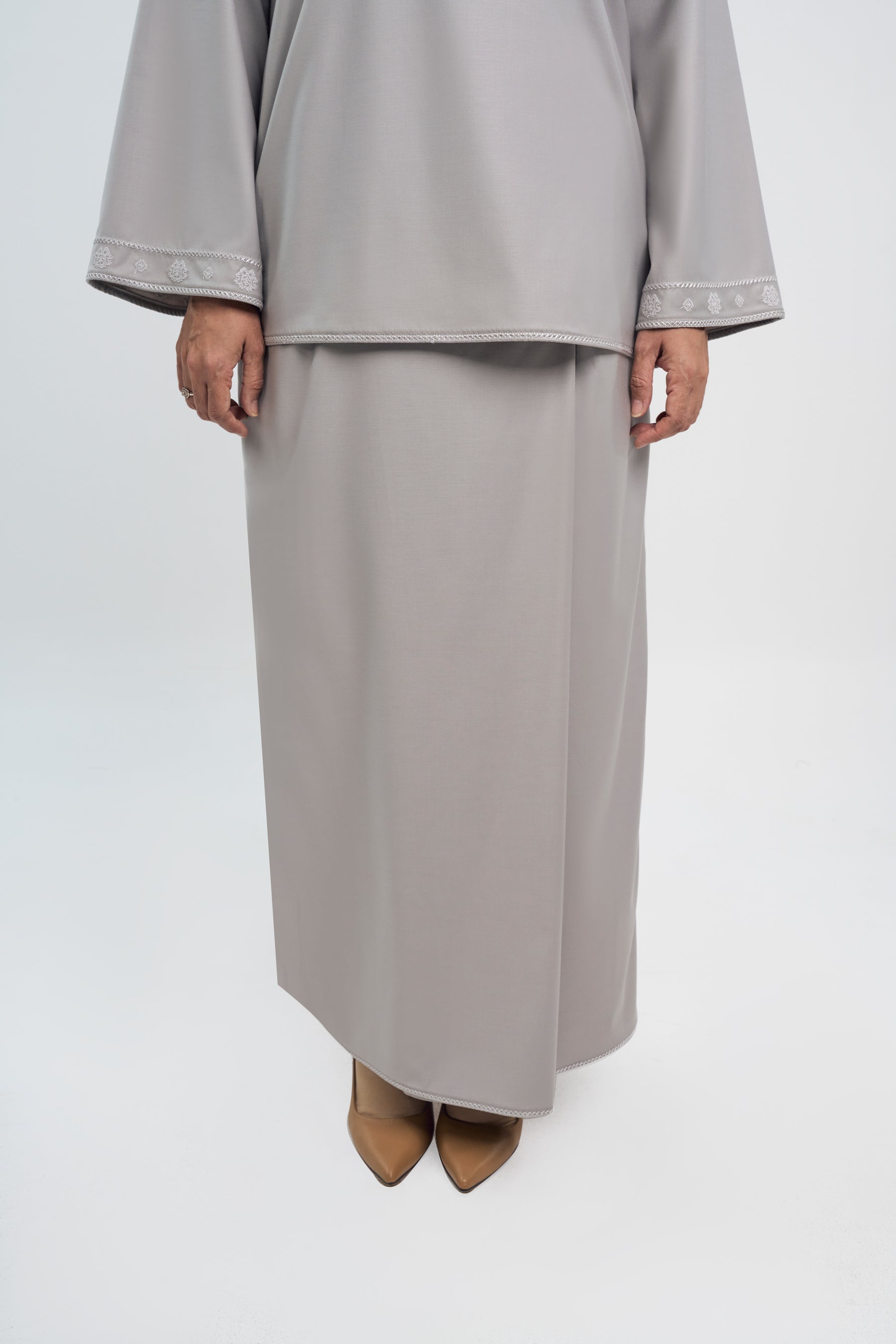Patawali Baju Kurung - Ash Grey