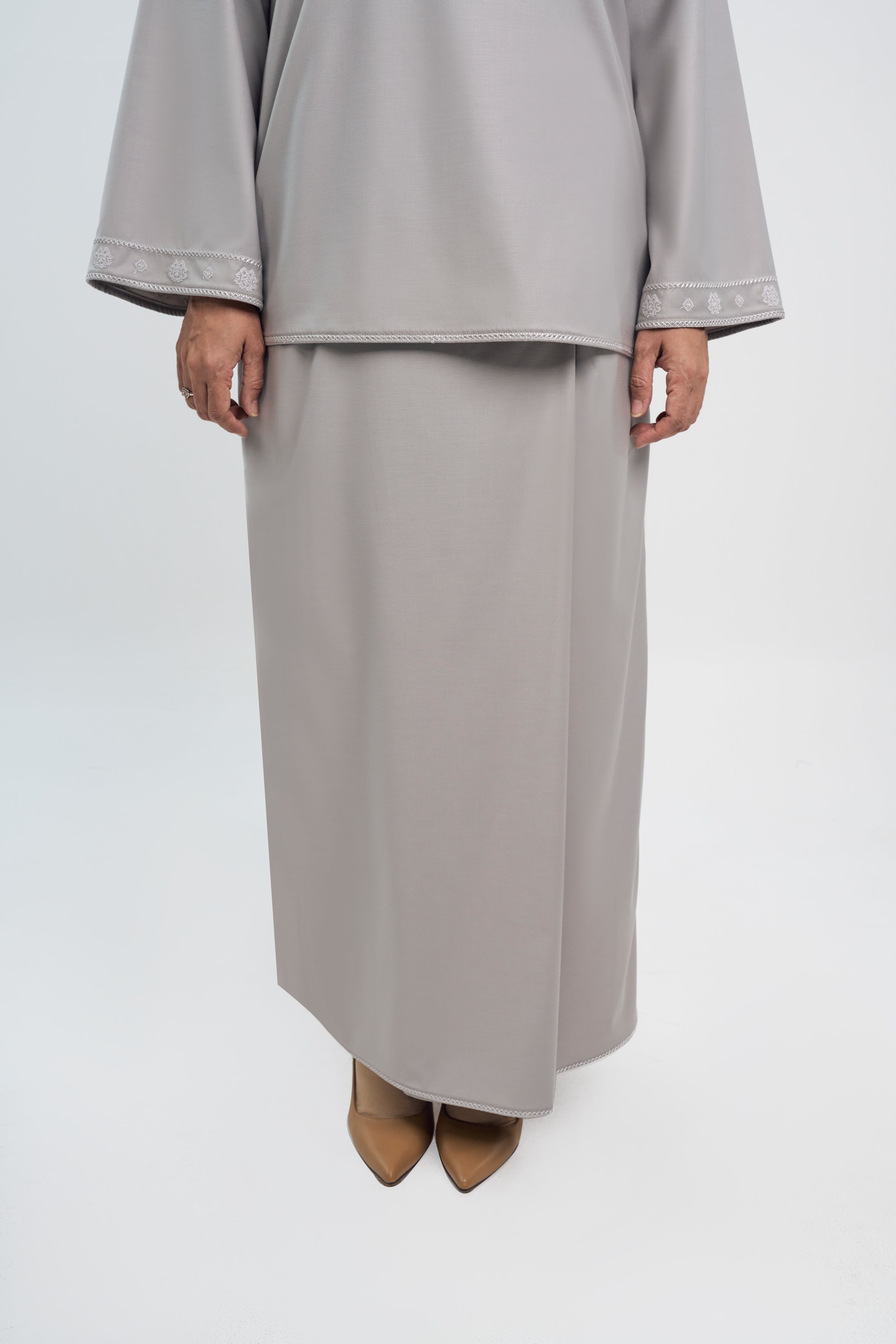 Patawali Baju Kurung - Ash Grey