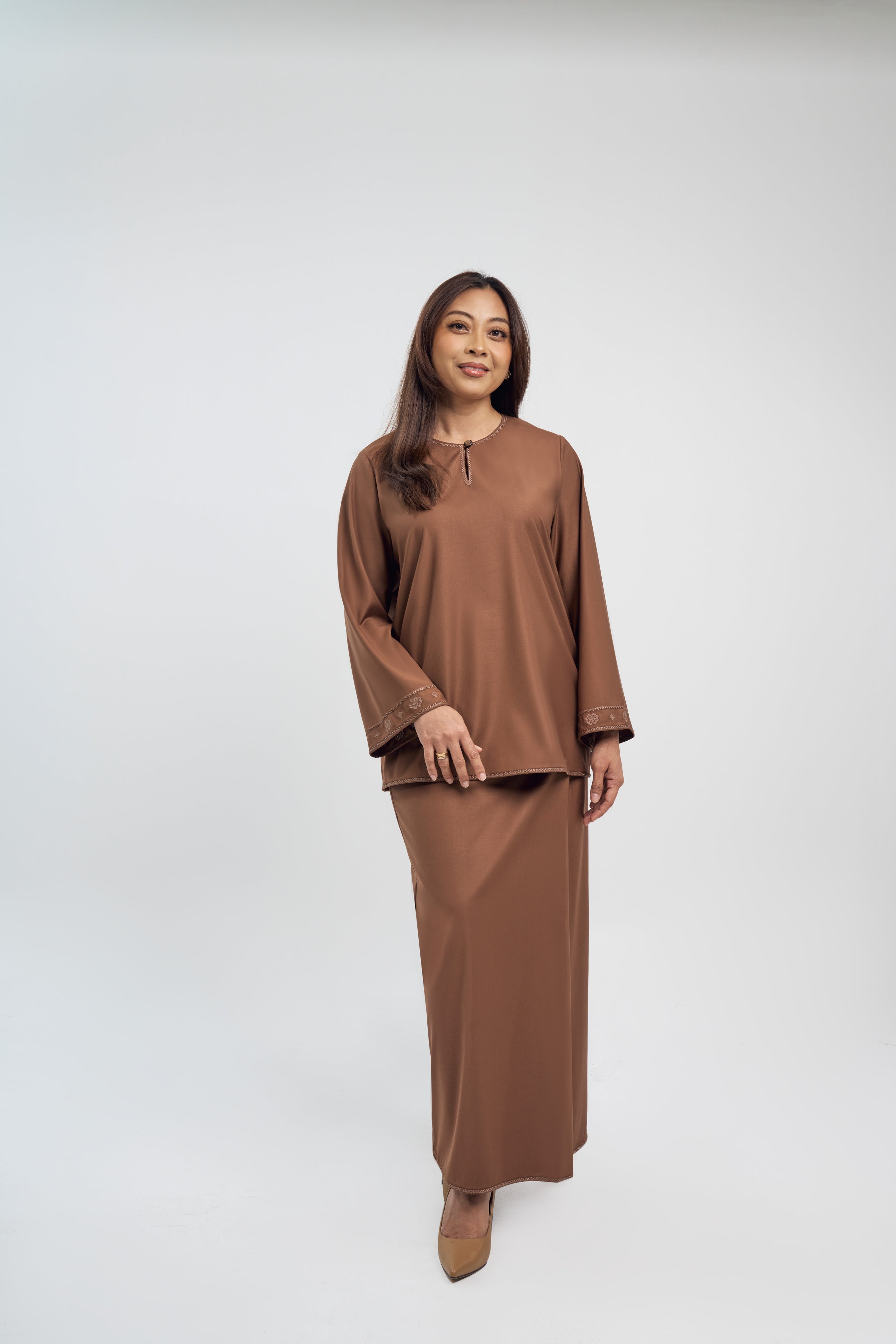 Patawali Baju Kurung - Coffee Brown
