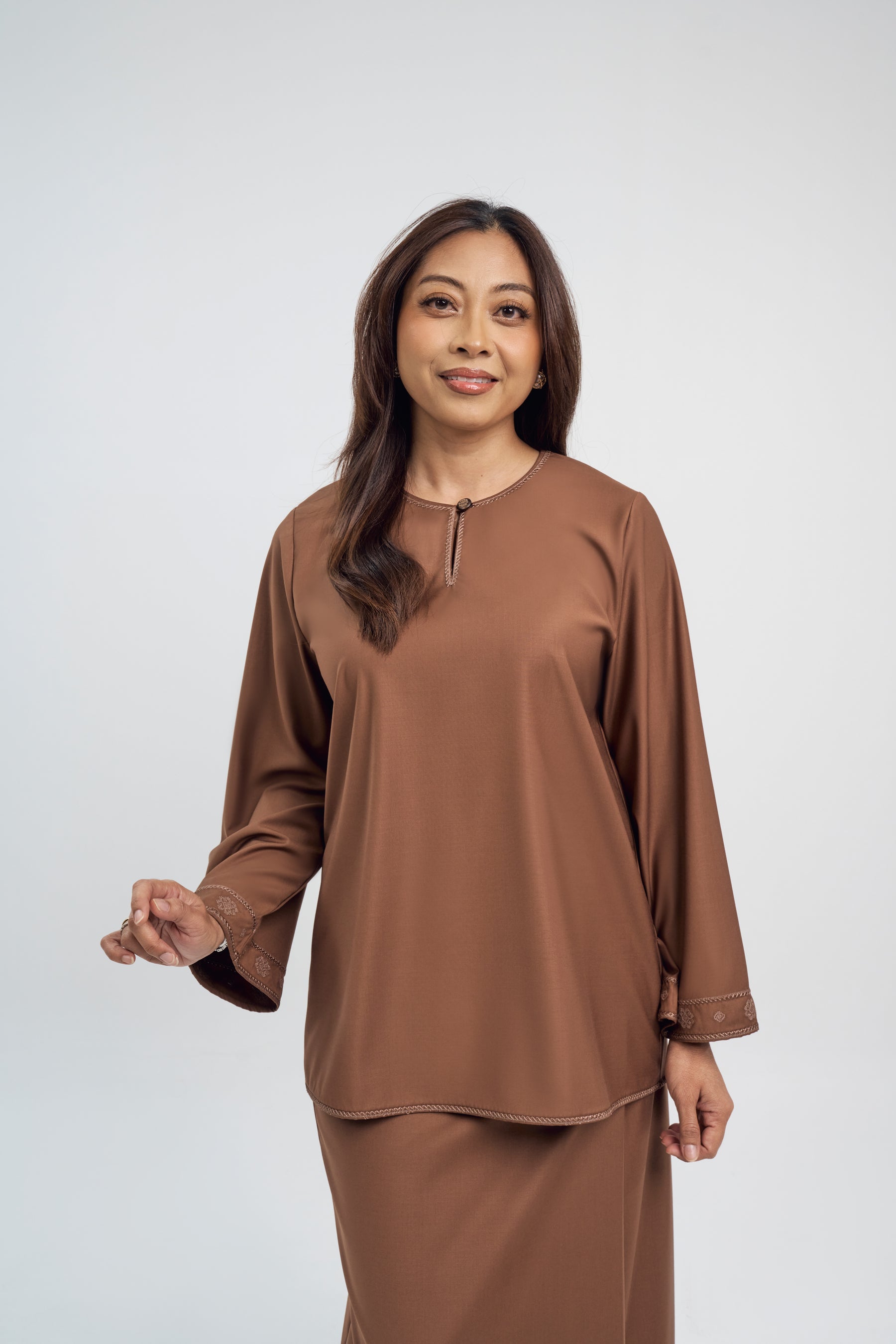 Patawali Baju Kurung - Coffee Brown