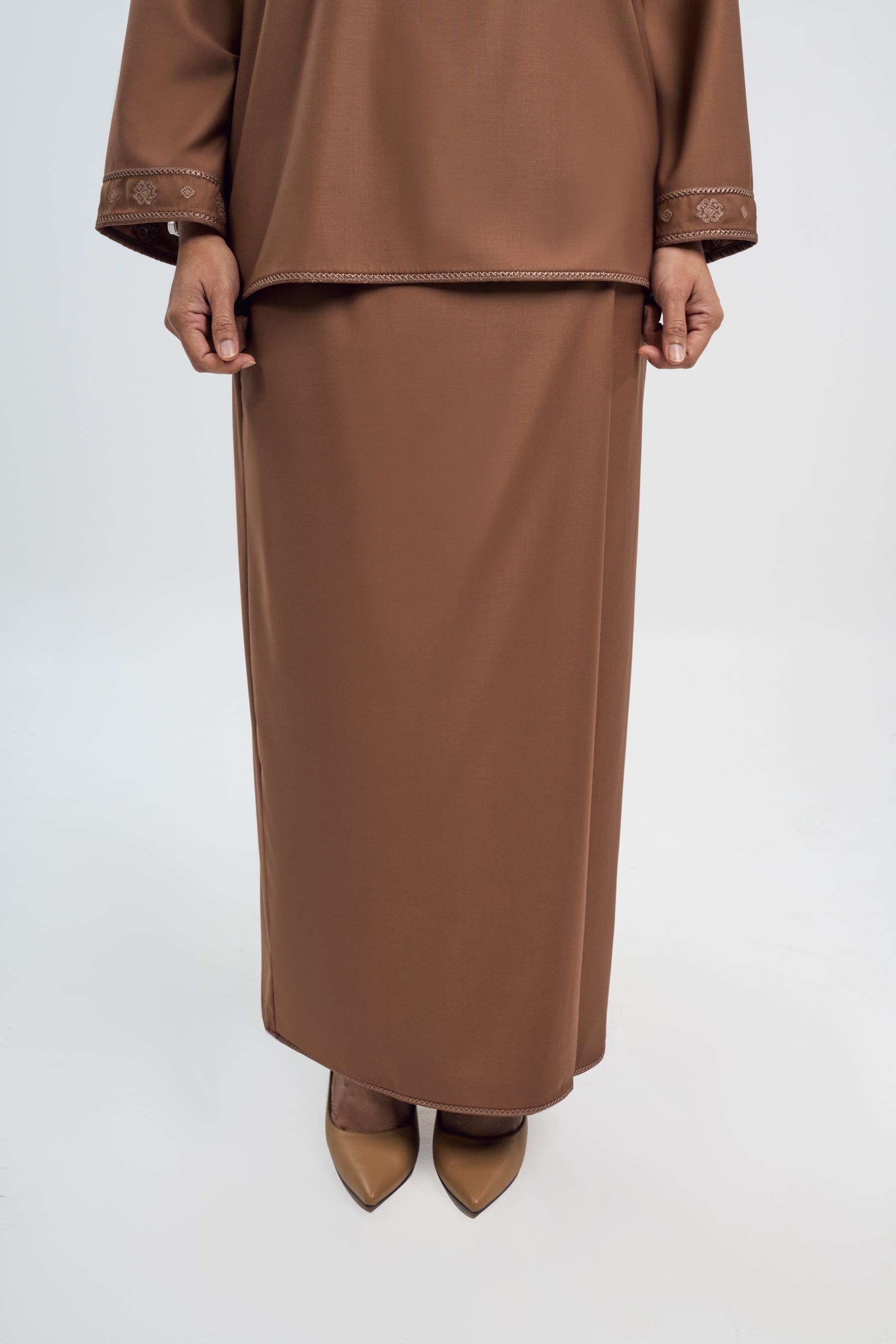 Patawali Baju Kurung - Coffee Brown