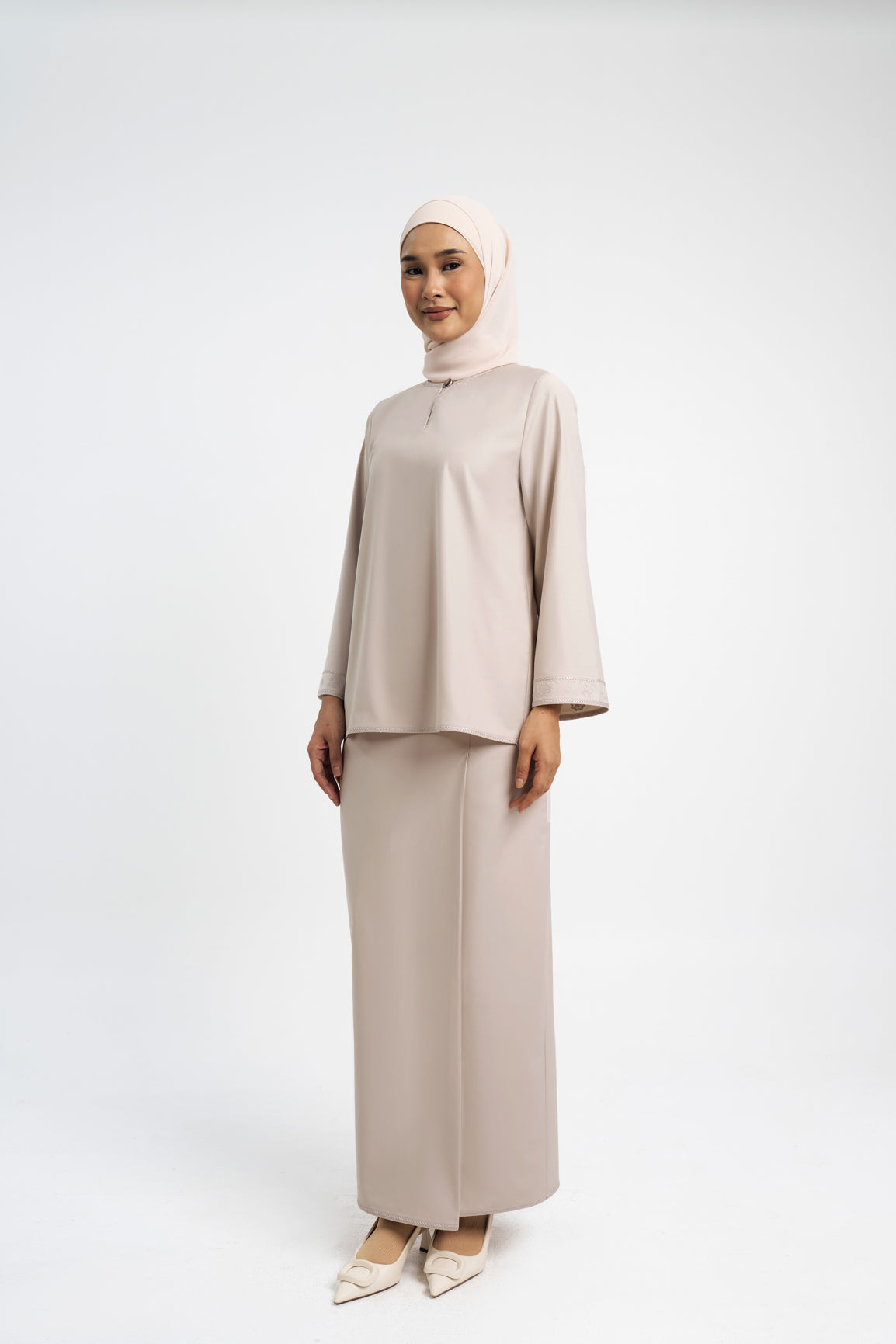 Patawali Baju Kurung - Light Taupe
