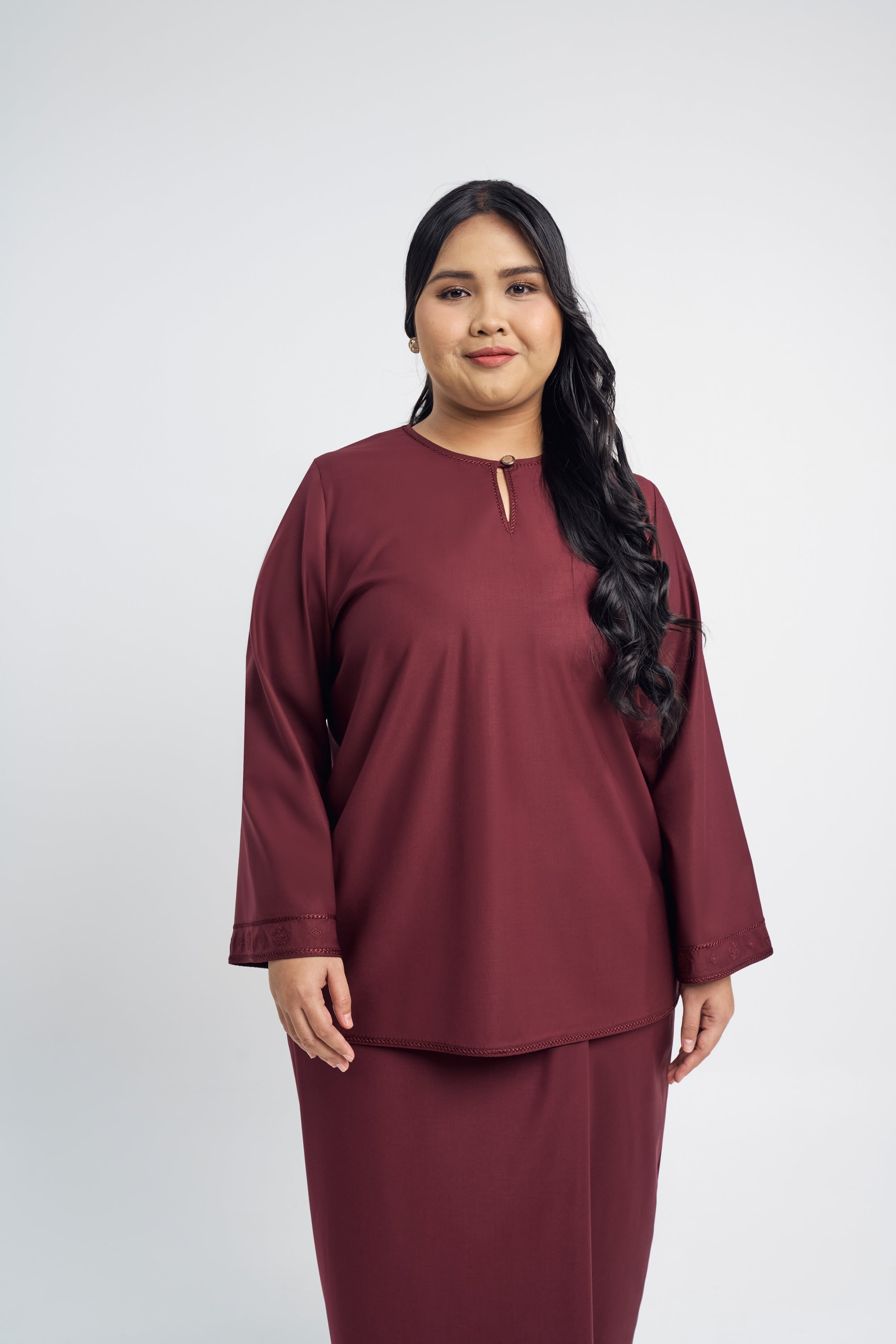 Patawali Baju Kurung - Burgundy Red