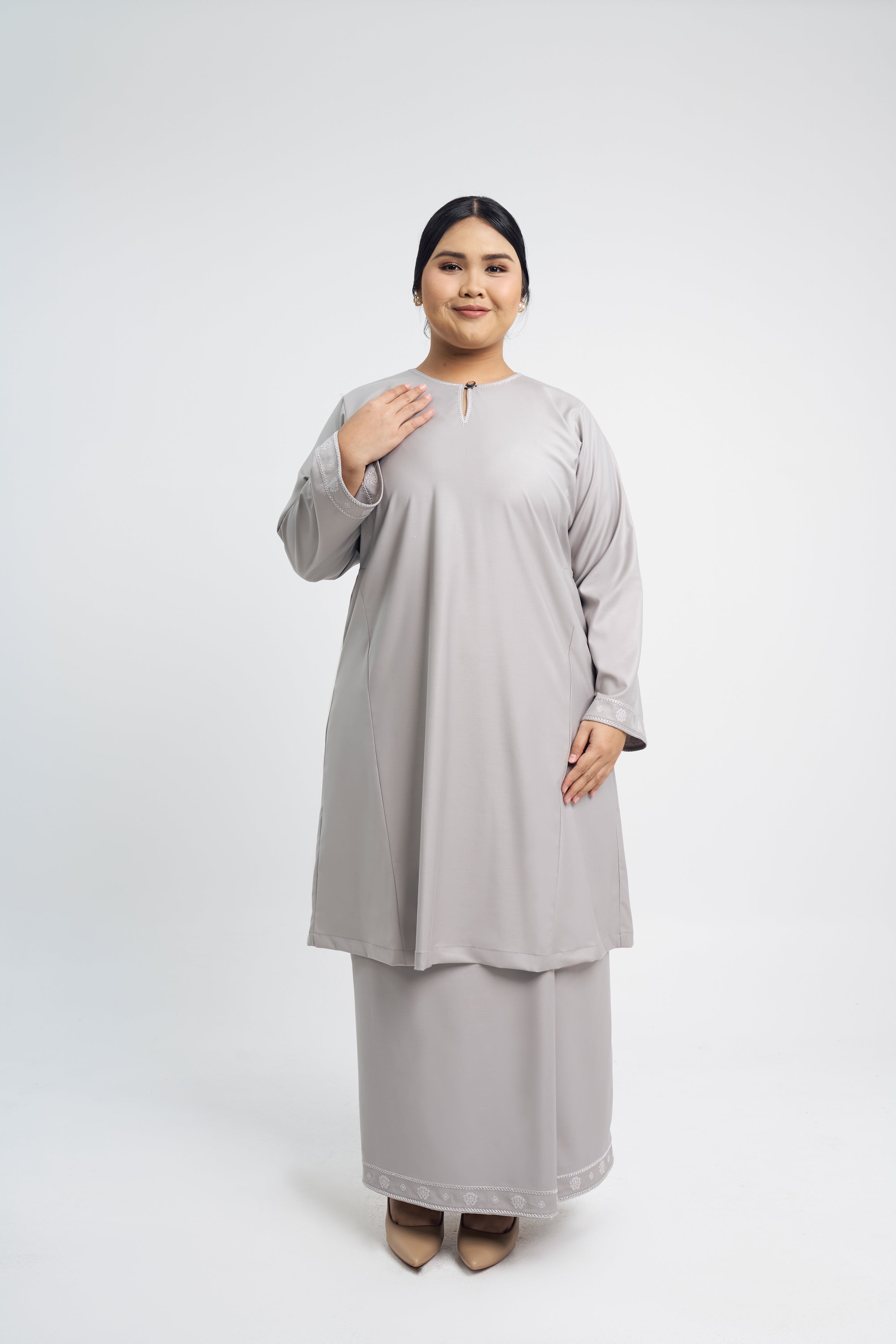 Patawali Baju Kurung Riau - Ash Grey