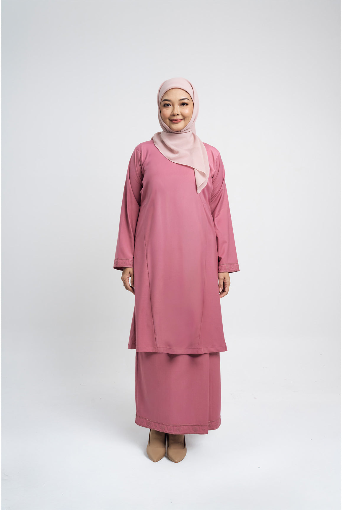 dress pink belacan Patawali Baju Kurung Riau