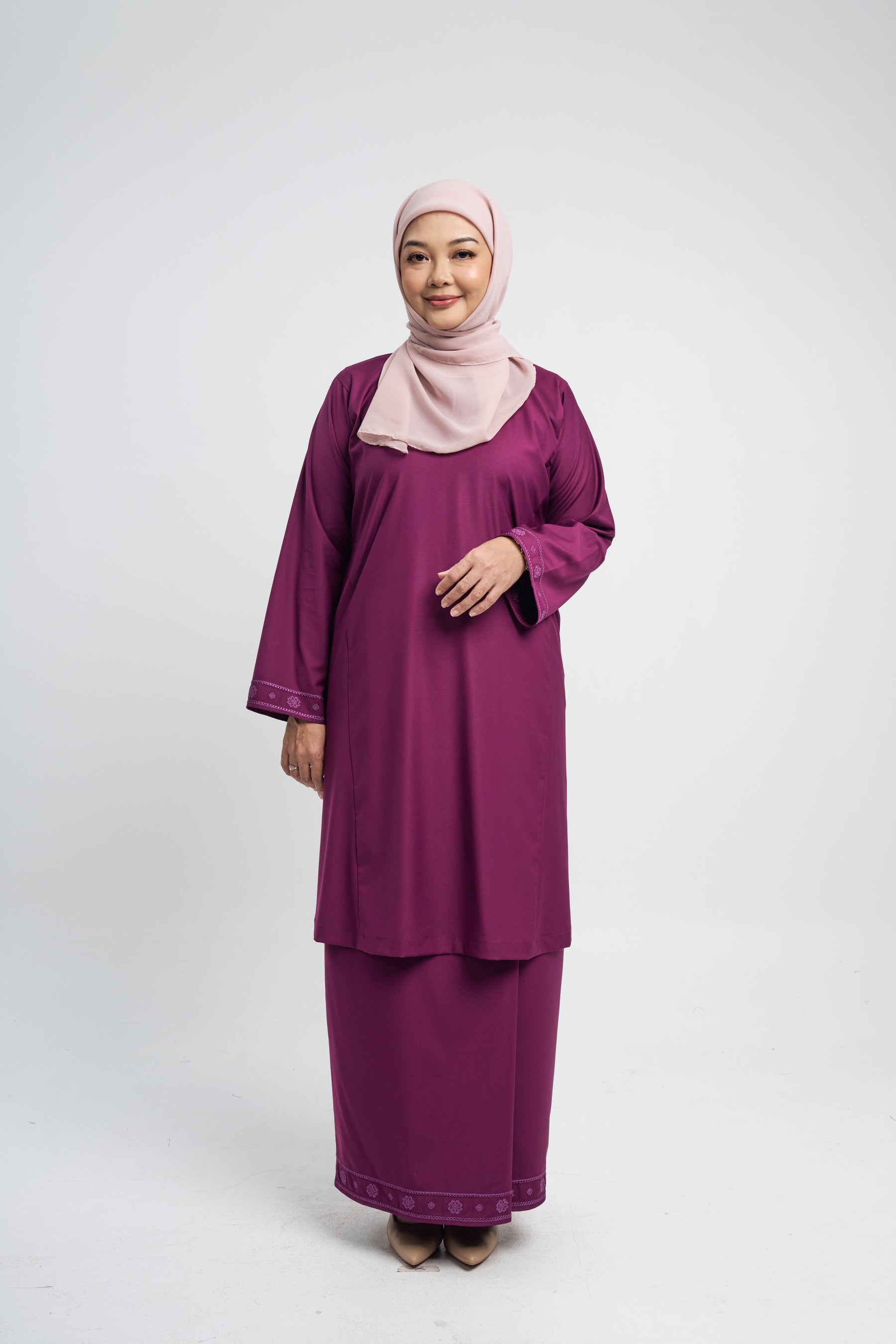 Patawali Baju Kurung Riau - Purple Manggis