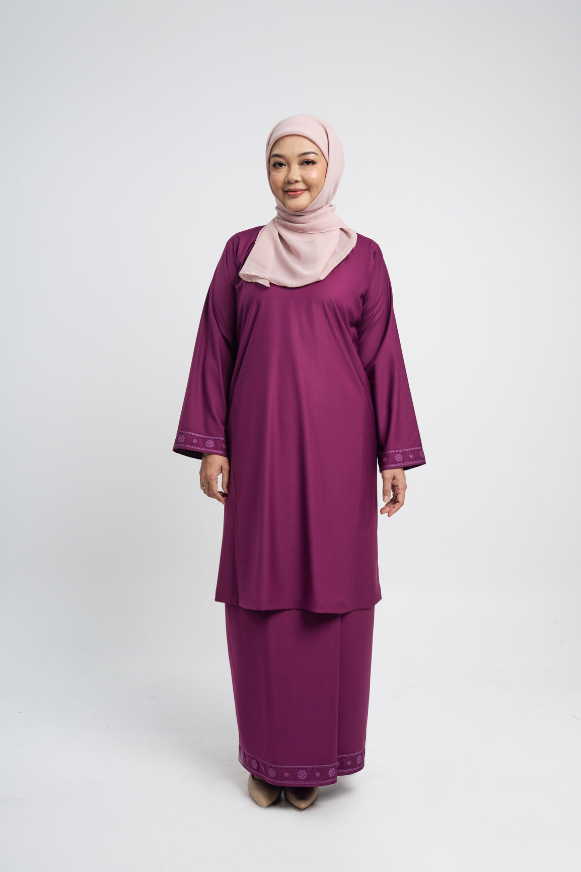 Patawali Baju Kurung Riau - Purple Manggis
