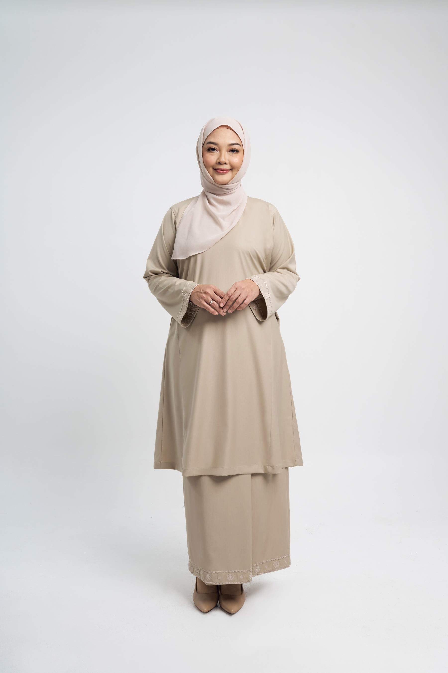 Patawali Baju Kurung Riau - Light Khaki