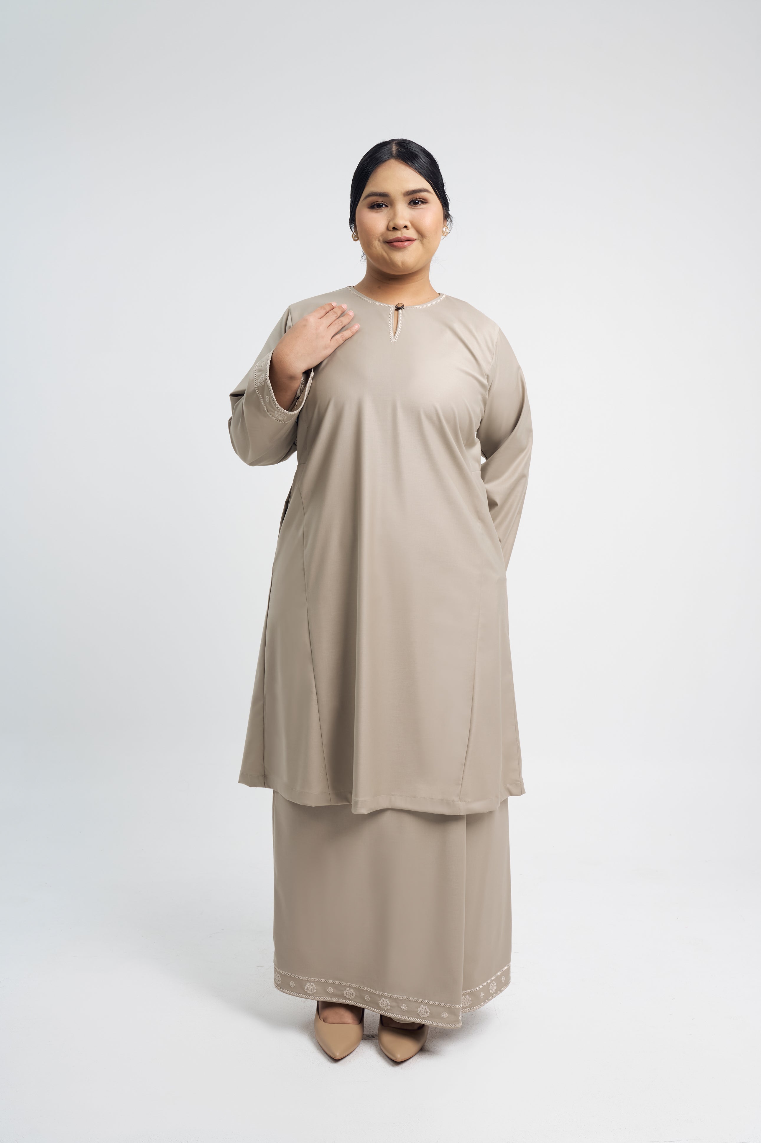 Patawali Baju Kurung Riau - Light Olive