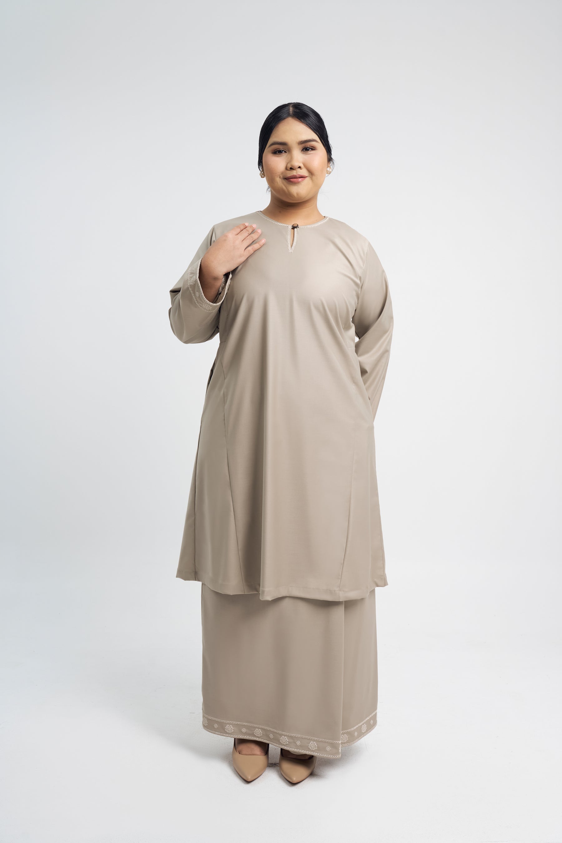Patawali Baju Kurung Riau - Light Olive