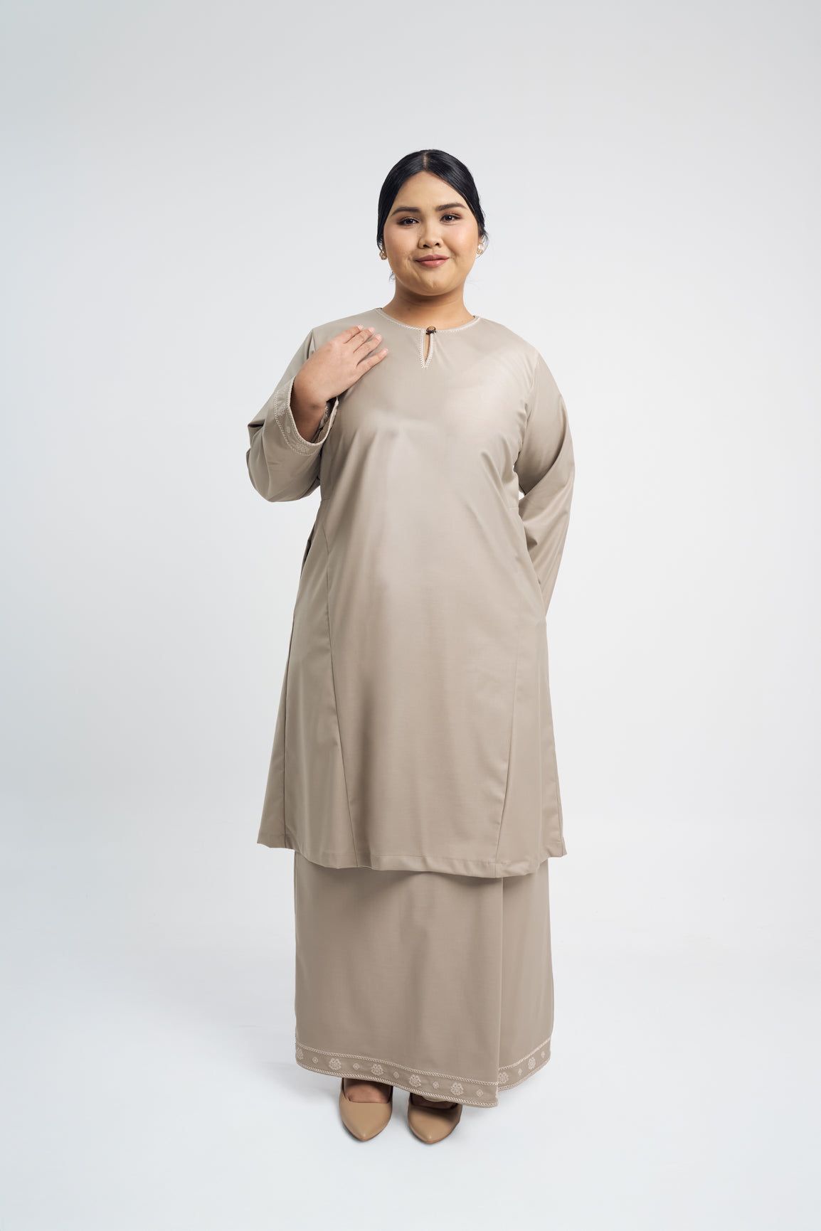 Patawali Baju Kurung Riau - Light Olive