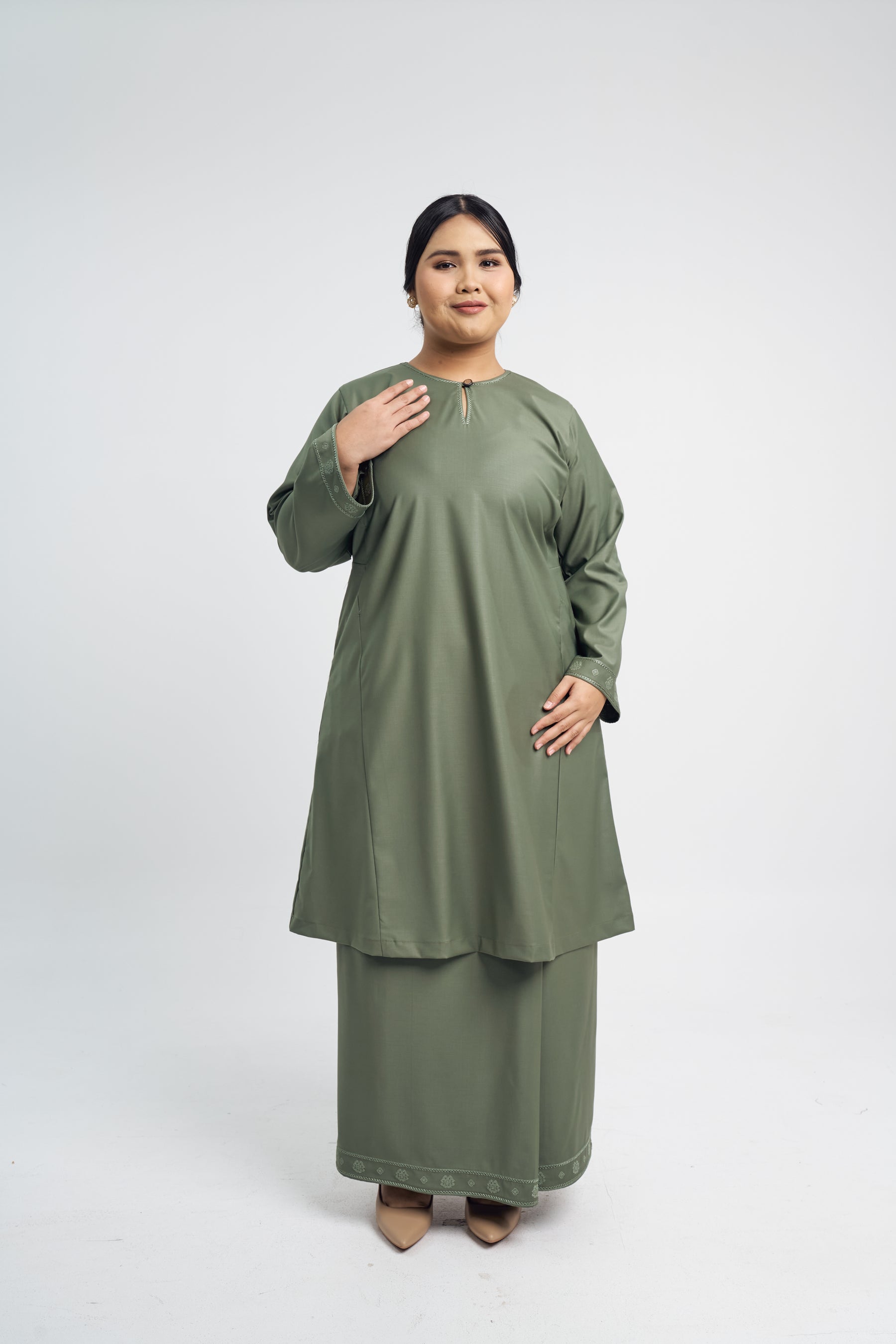 Patawali Baju Kurung Riau - Pickle Green