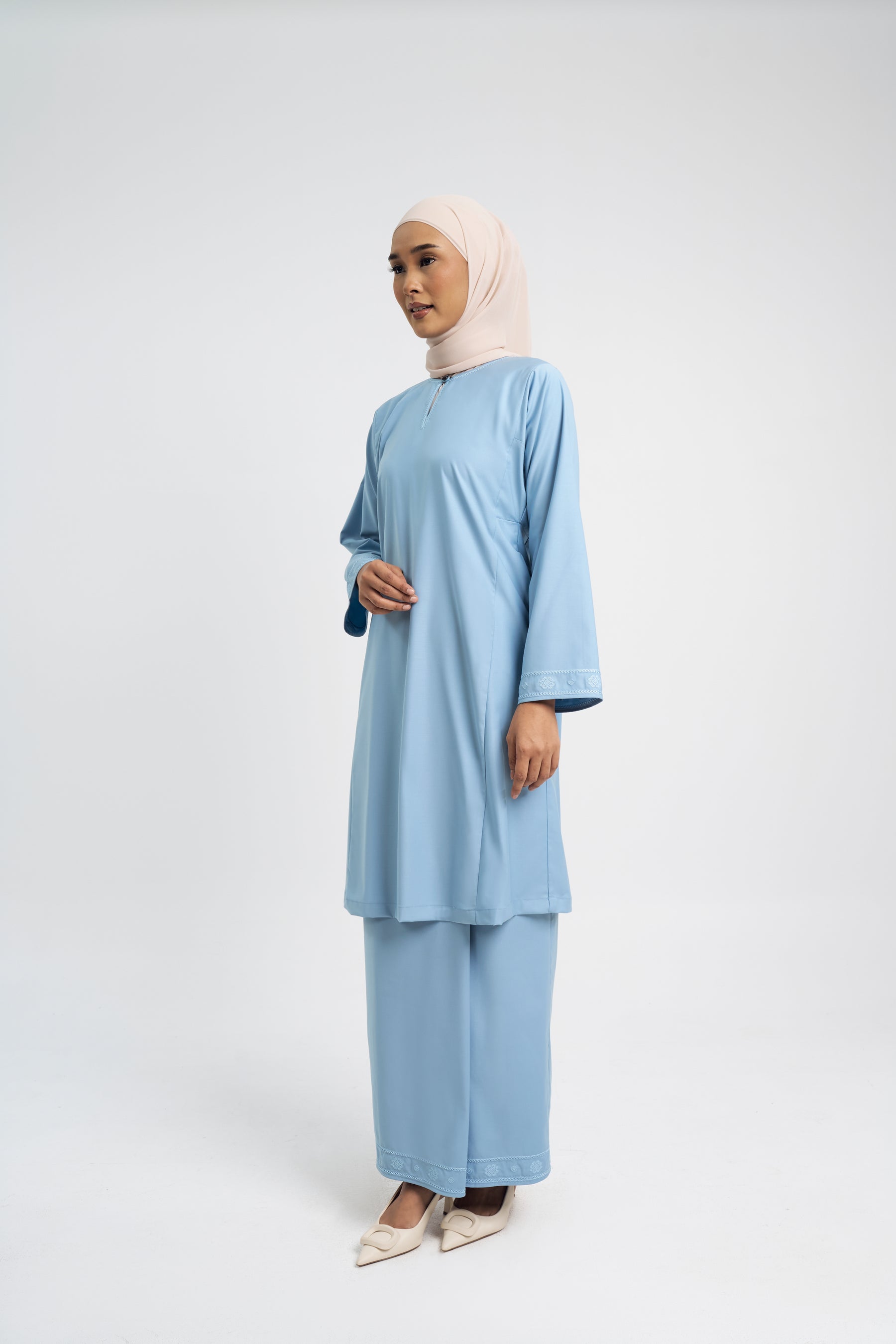 Patawali Baju Kurung Riau - Light Blue
