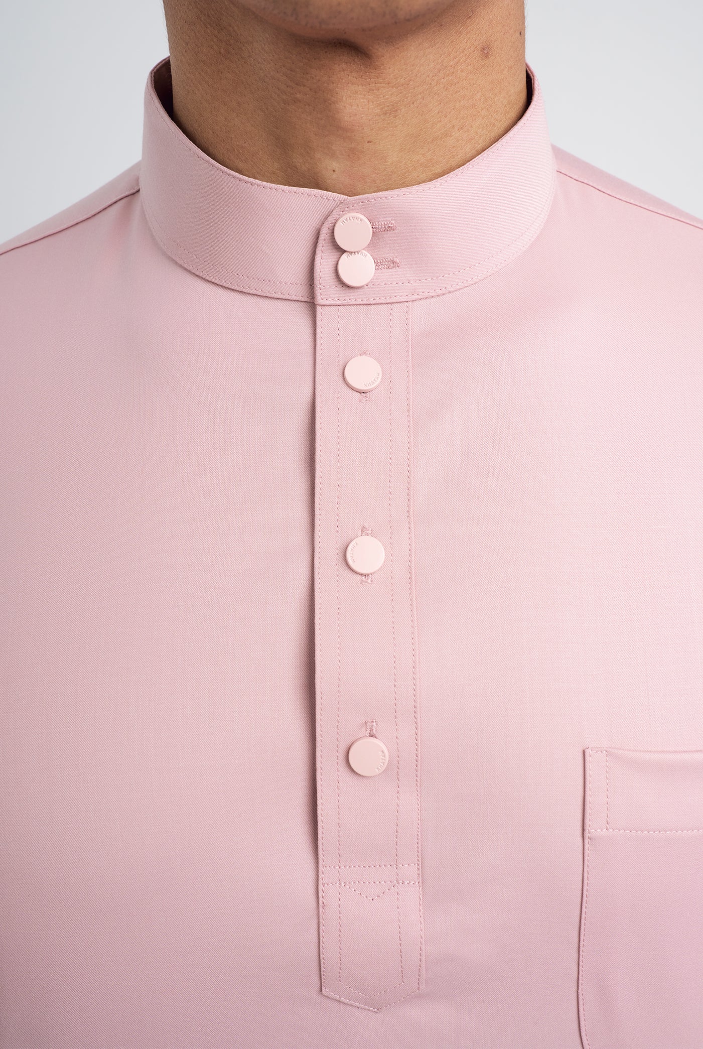 Patawali Classic Fit Baju Melayu Cekak Musang - Soft Pink