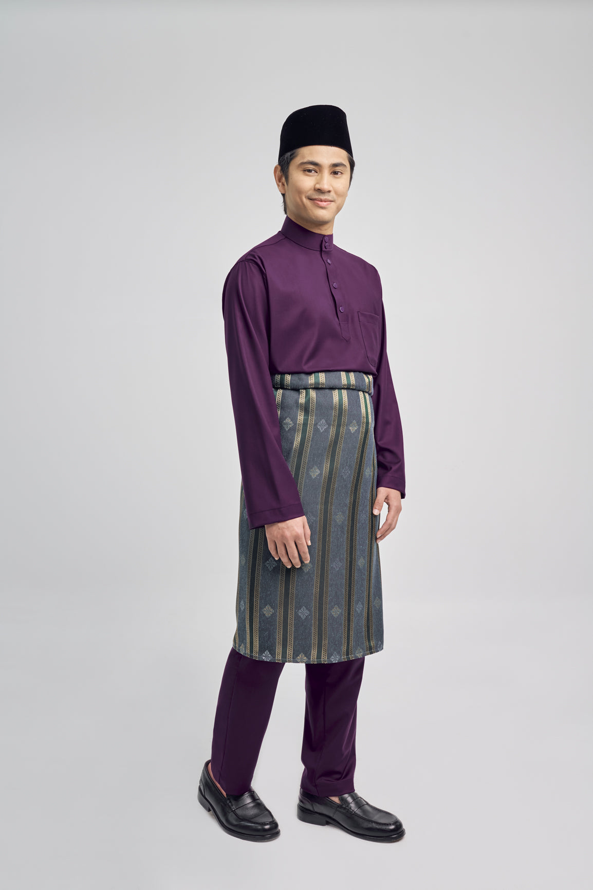 Patawali Classic Fit Baju Melayu Cekak Musang - Dark Purple