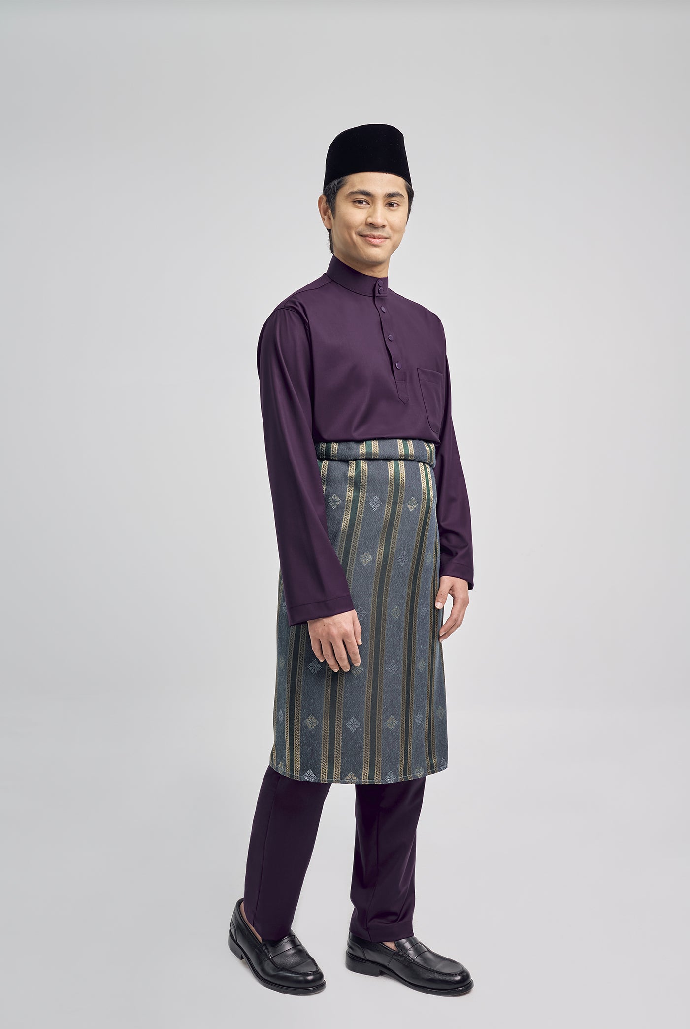 Patawali Classic Fit Baju Melayu Cekak Musang - Dark Purple