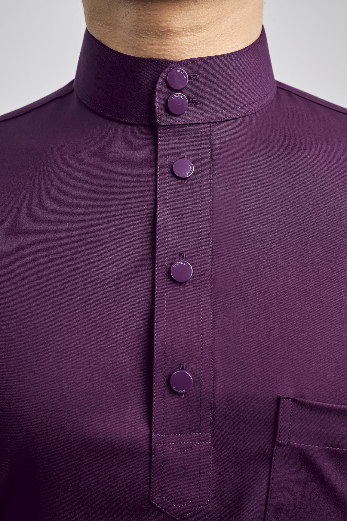 Patawali Classic Fit Baju Melayu Cekak Musang - Dark Purple