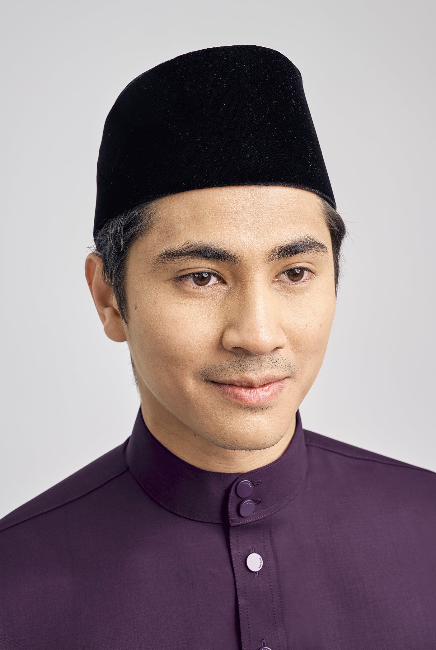 Patawali Classic Fit Baju Melayu Cekak Musang - Dark Purple