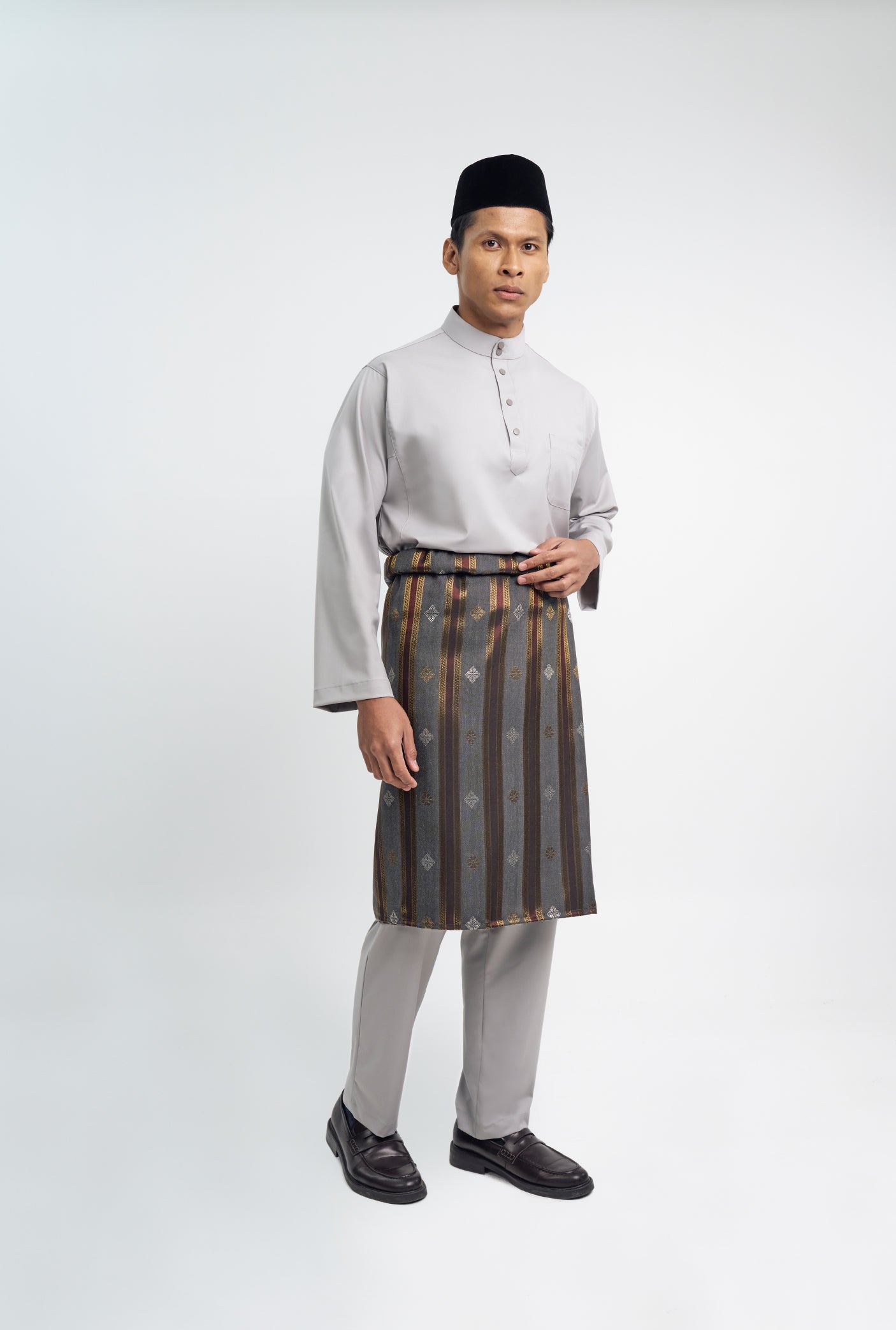 Patawali Classic Fit Baju Melayu Cekak Musang - Ash Grey