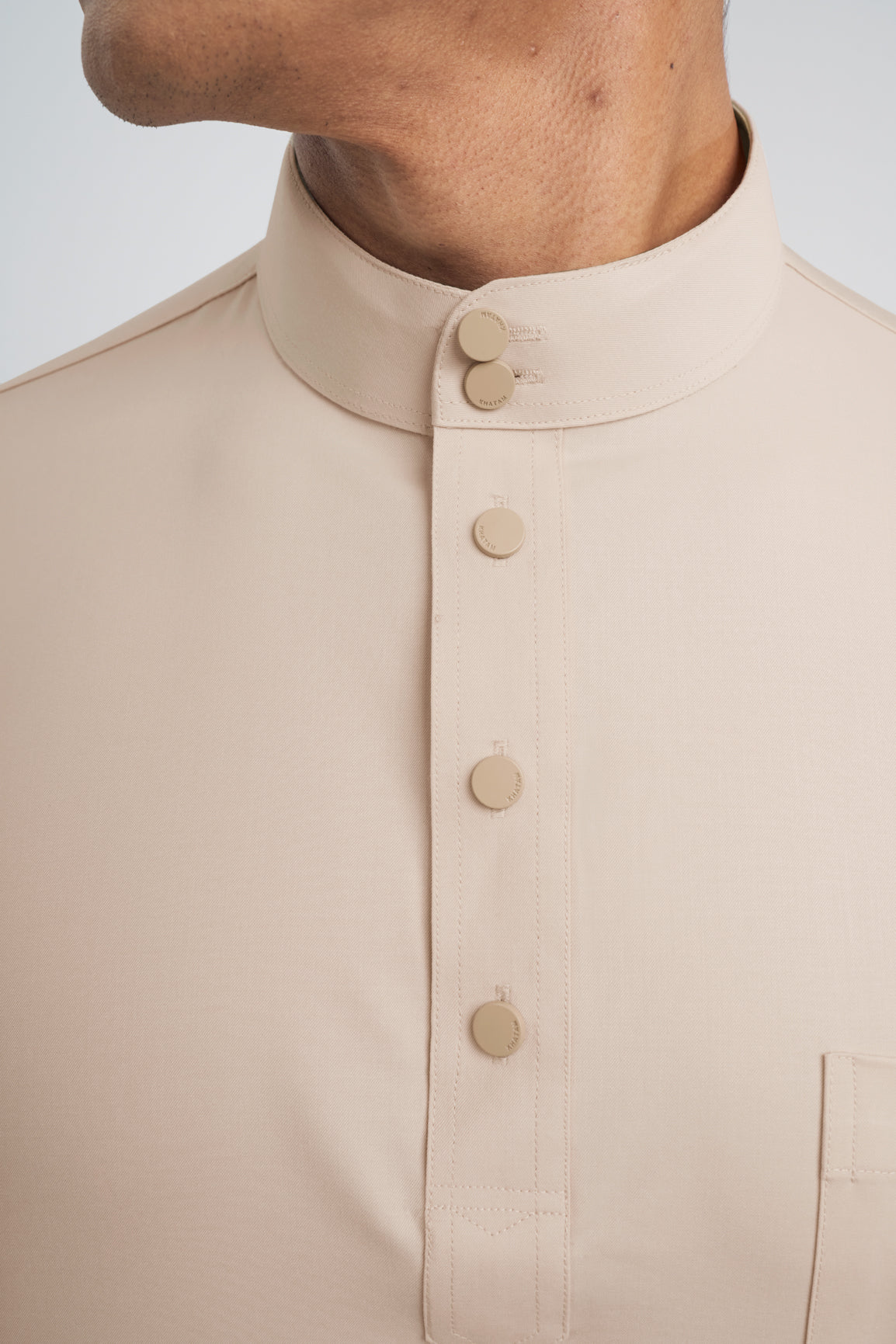 Patawali Classic Fit Baju Melayu Cekak Musang - Beige