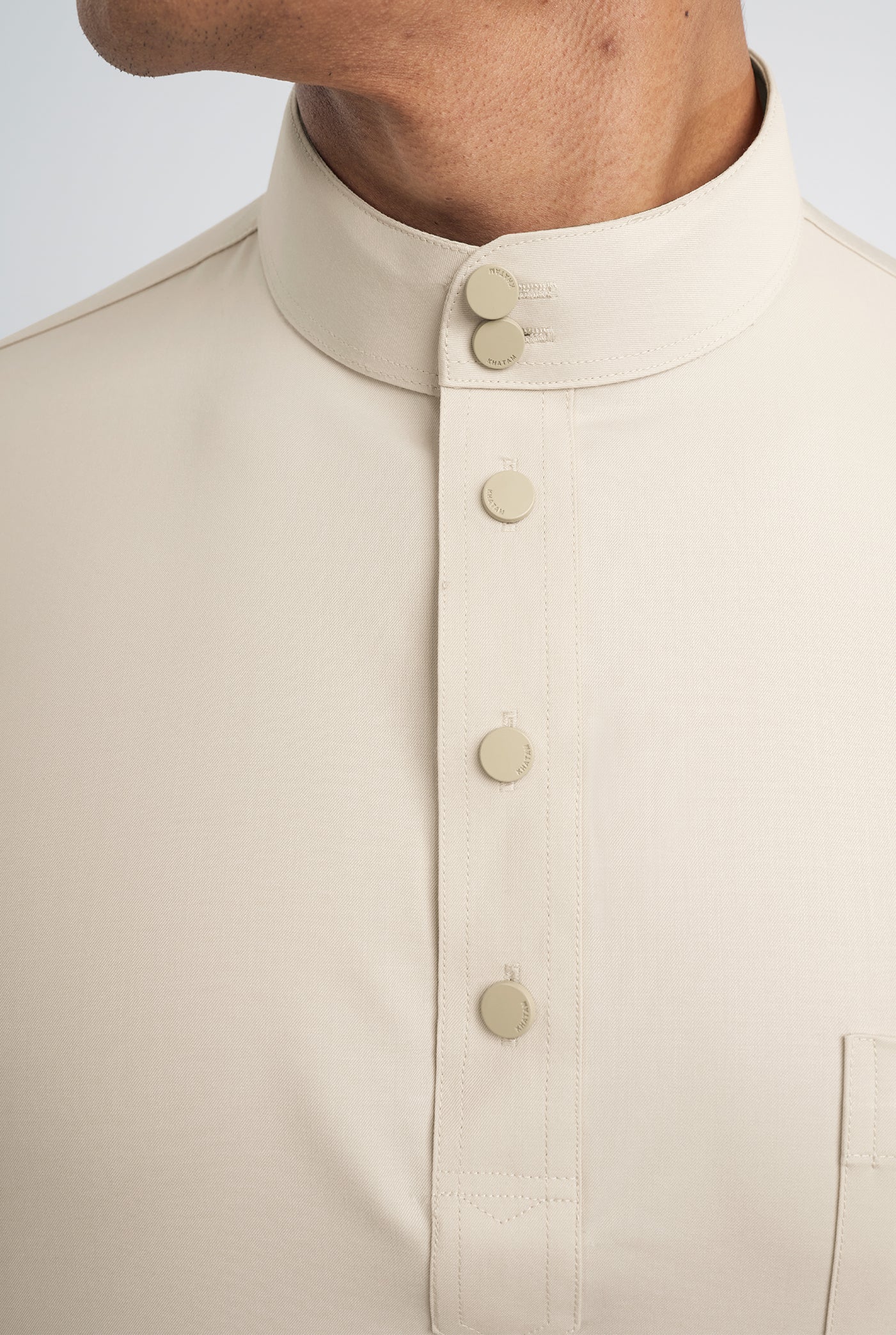 Patawali Classic Fit Baju Melayu Cekak Musang - Beige