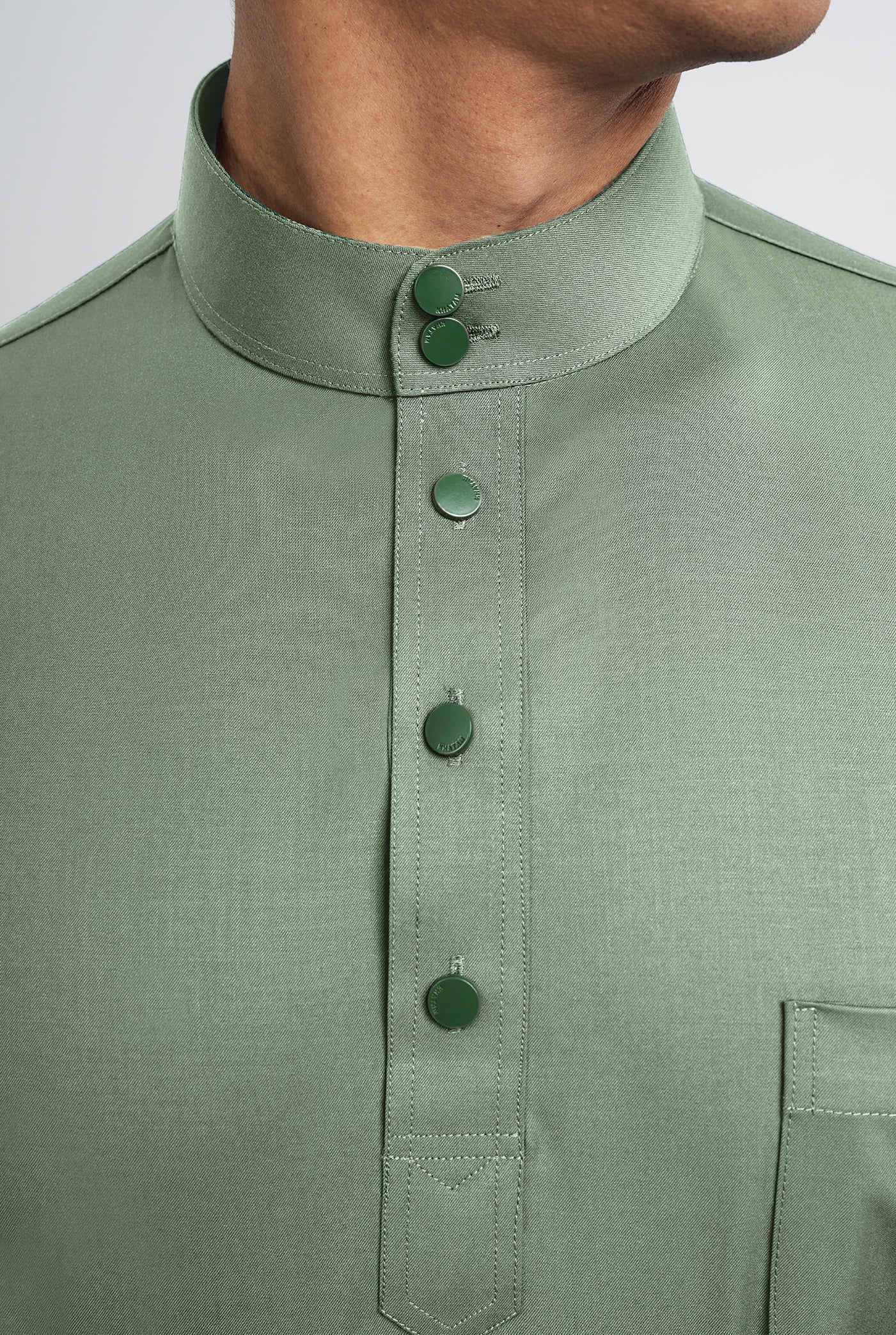 Patawali Classic Fit Baju Melayu Cekak Musang - Grass Green