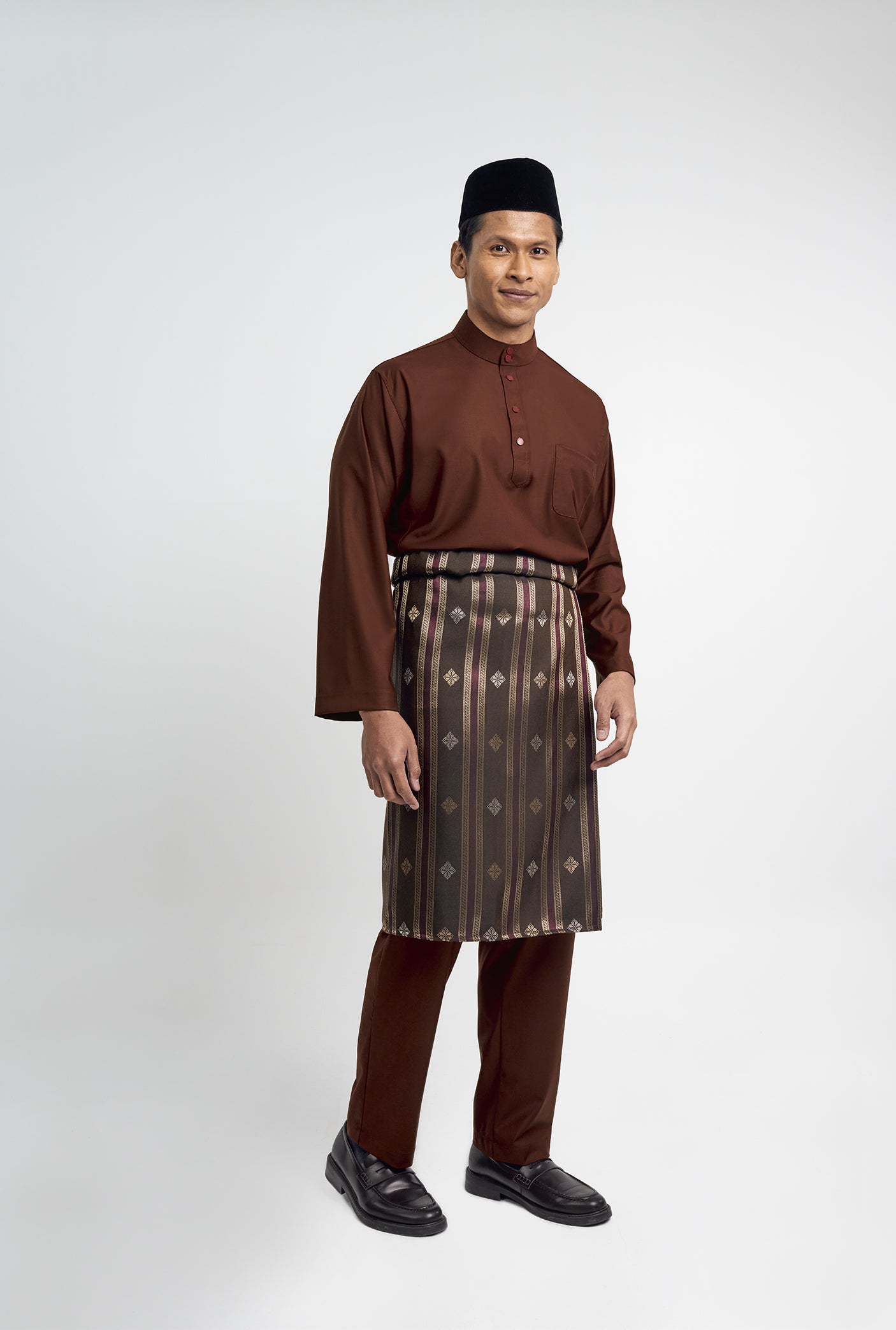 Patawali Classic Fit Baju Melayu Cekak Musang - Bean Brown