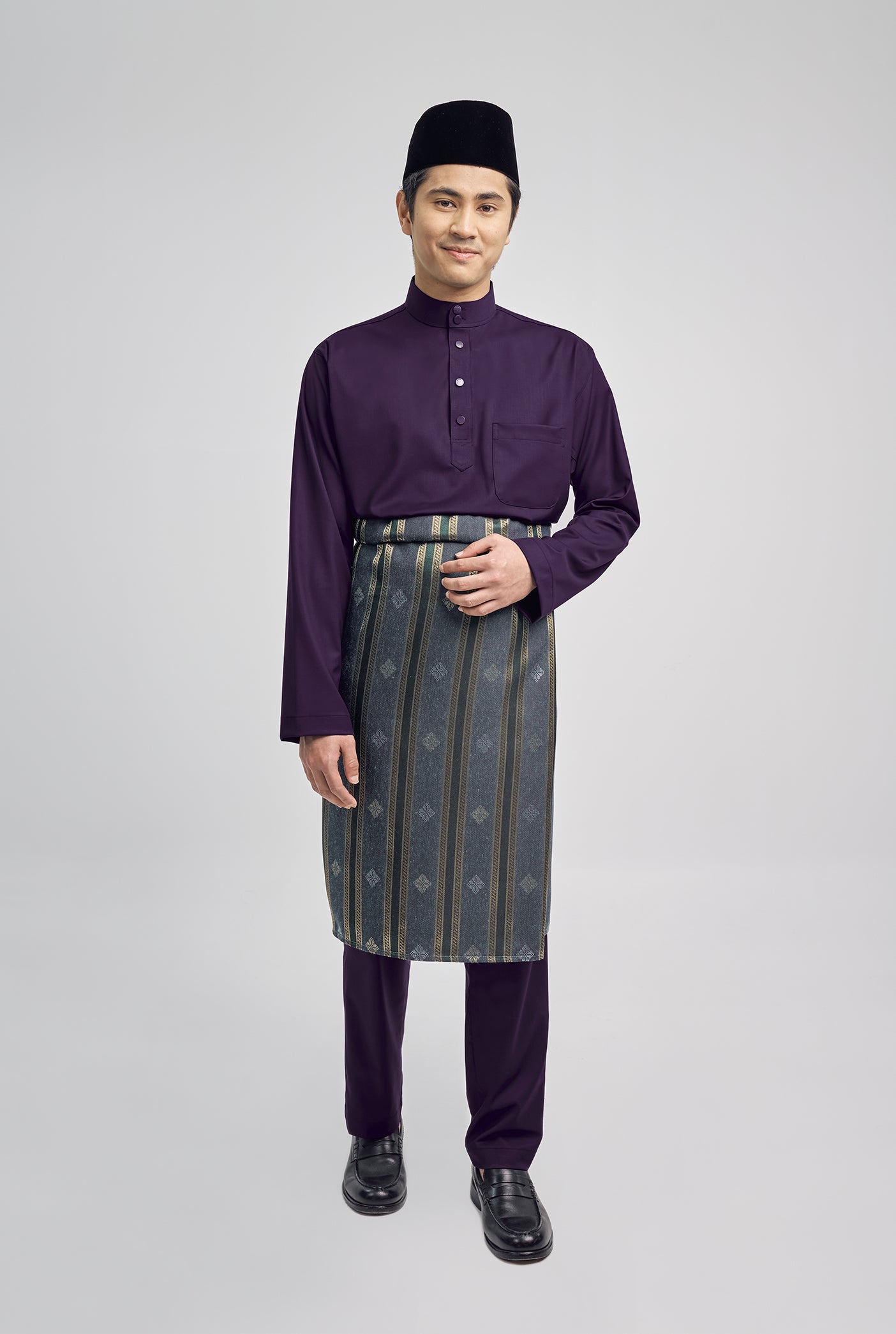 Patawali Classic Fit Baju Melayu Cekak Musang - Dark Indigo