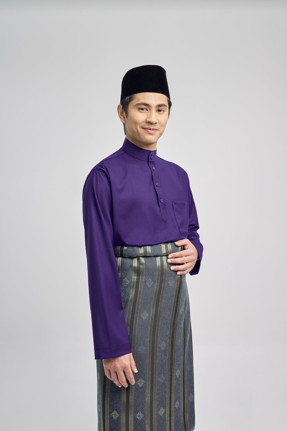 Patawali Classic Fit Baju Melayu Cekak Musang - Dark Indigo