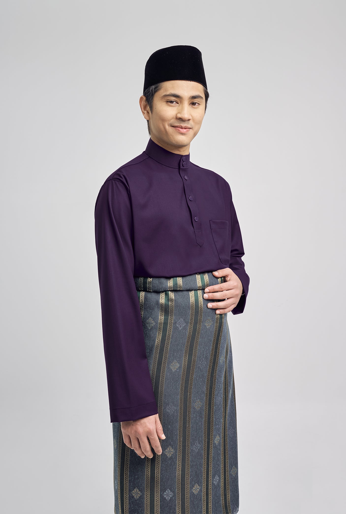 Patawali Classic Fit Baju Melayu Cekak Musang - Dark Indigo