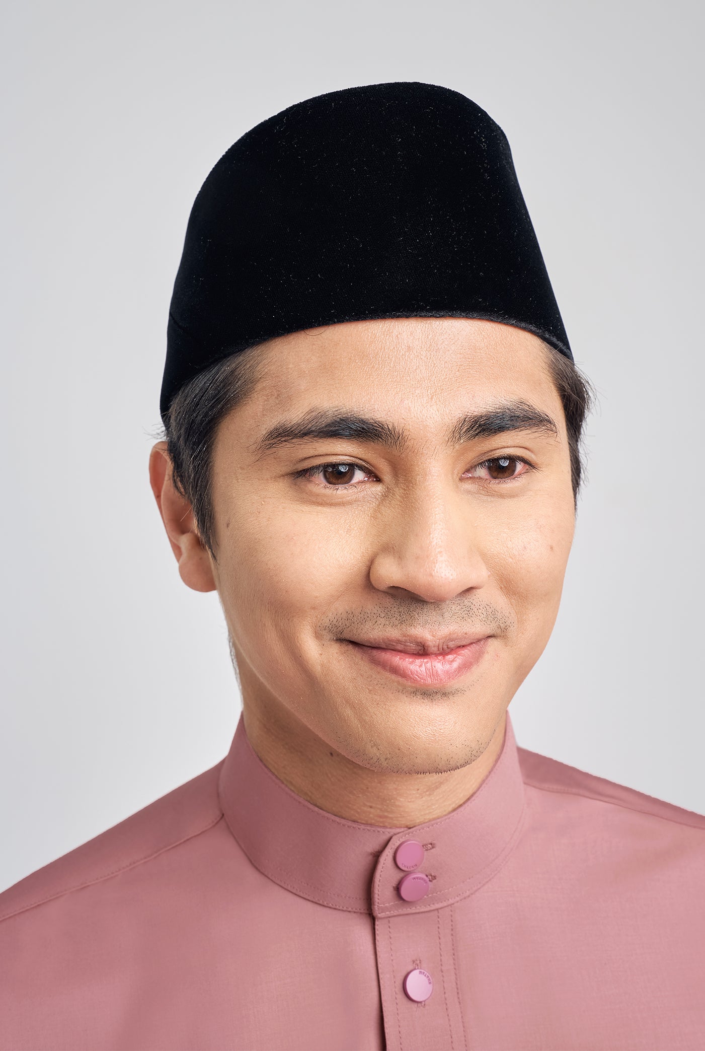 Patawali Classic Fit Baju Melayu Cekak Musang - Smokey Pink