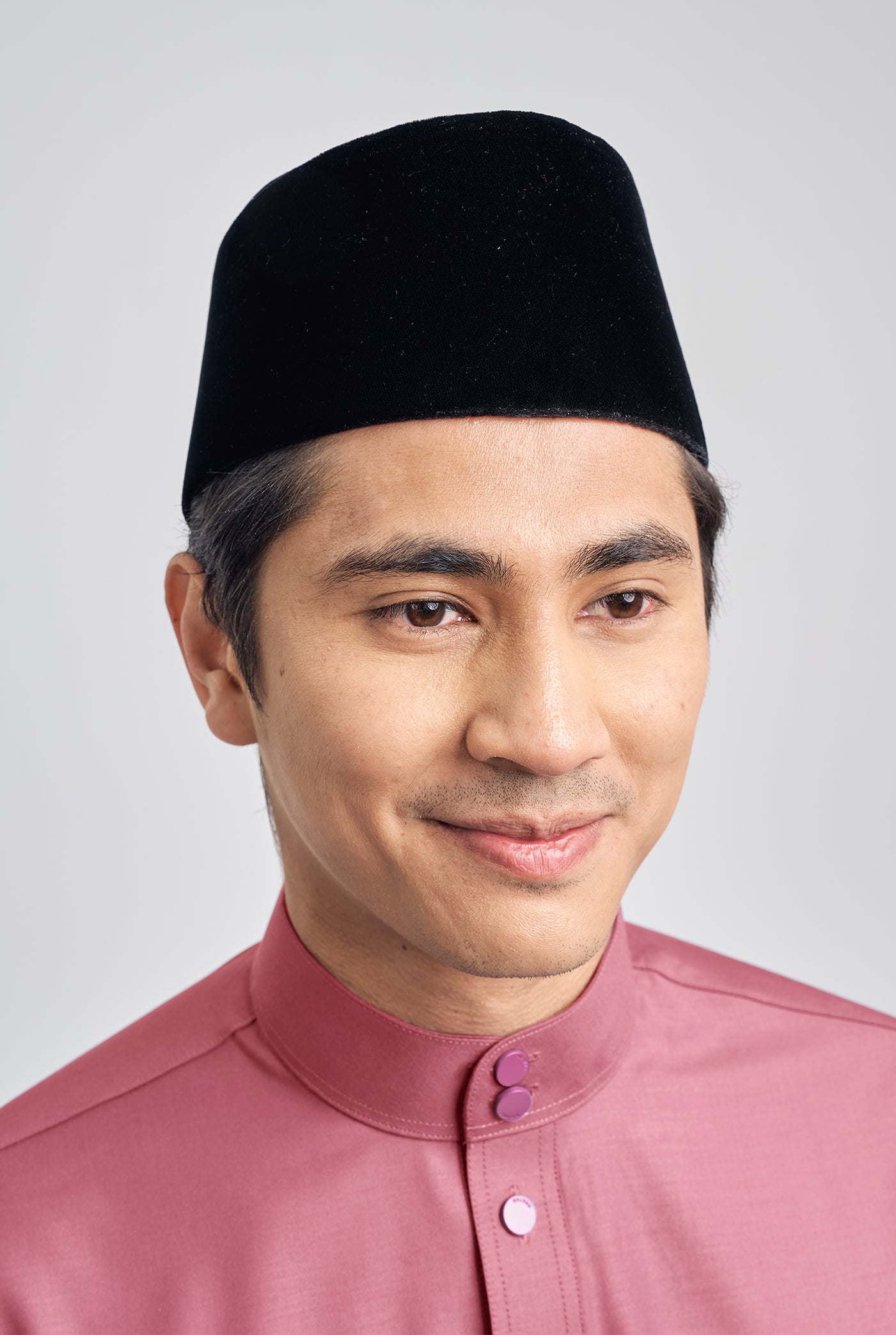 Patawali Classic Fit Baju Melayu Cekak Musang - Dark Rose