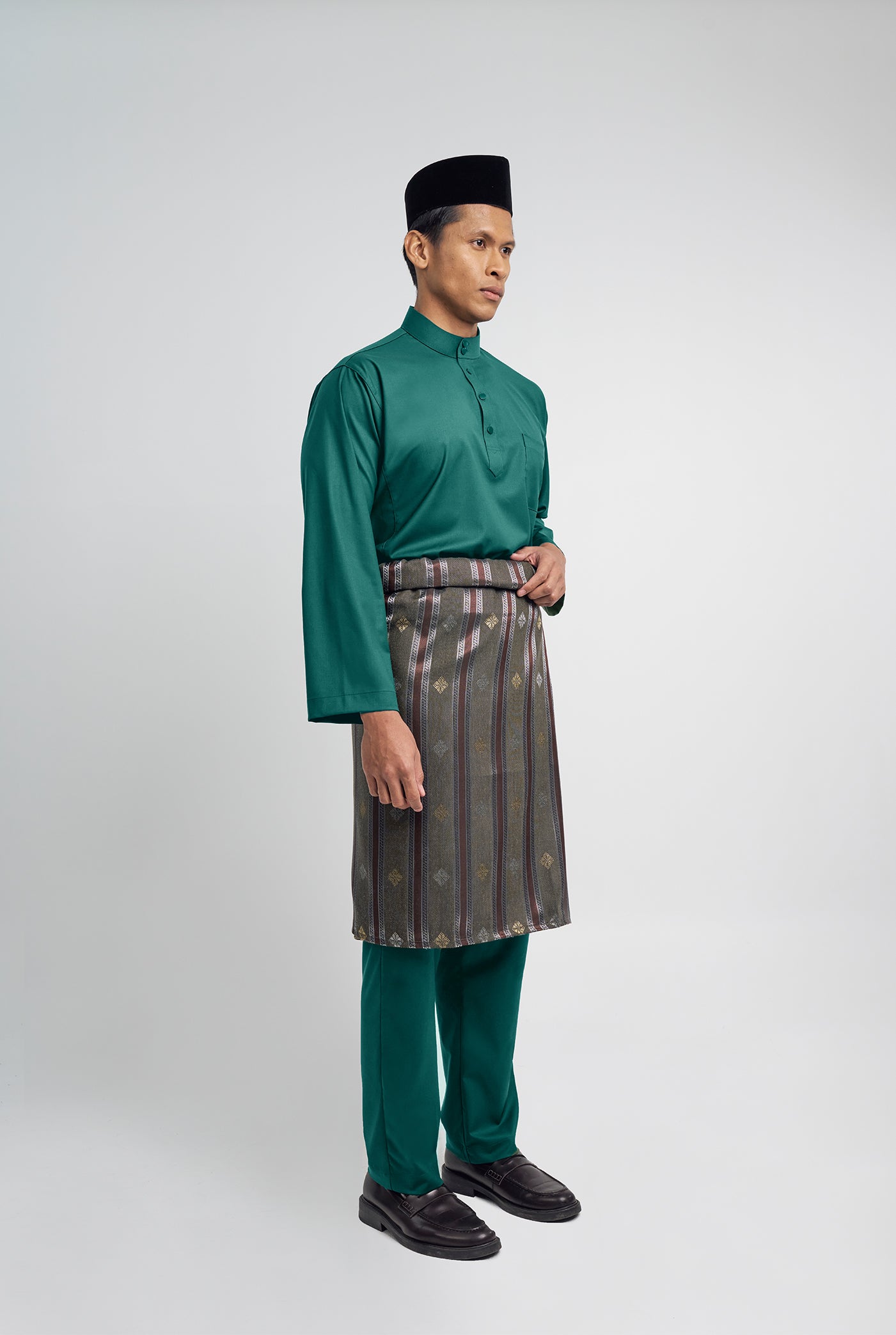 Patawali Classic Fit Baju Melayu Cekak Musang - Turquoise