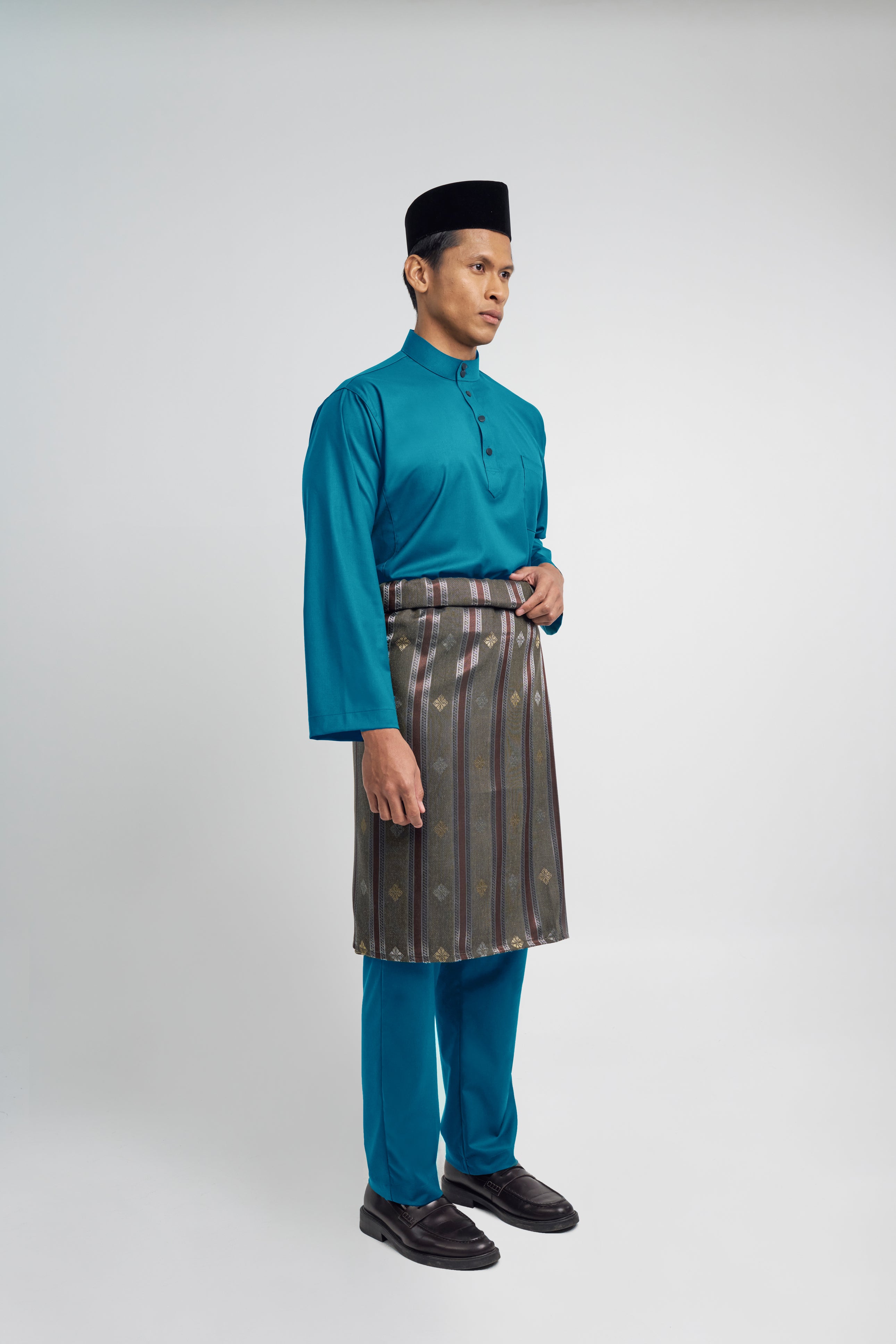 Patawali Classic Fit Baju Melayu Cekak Musang - Turquoise