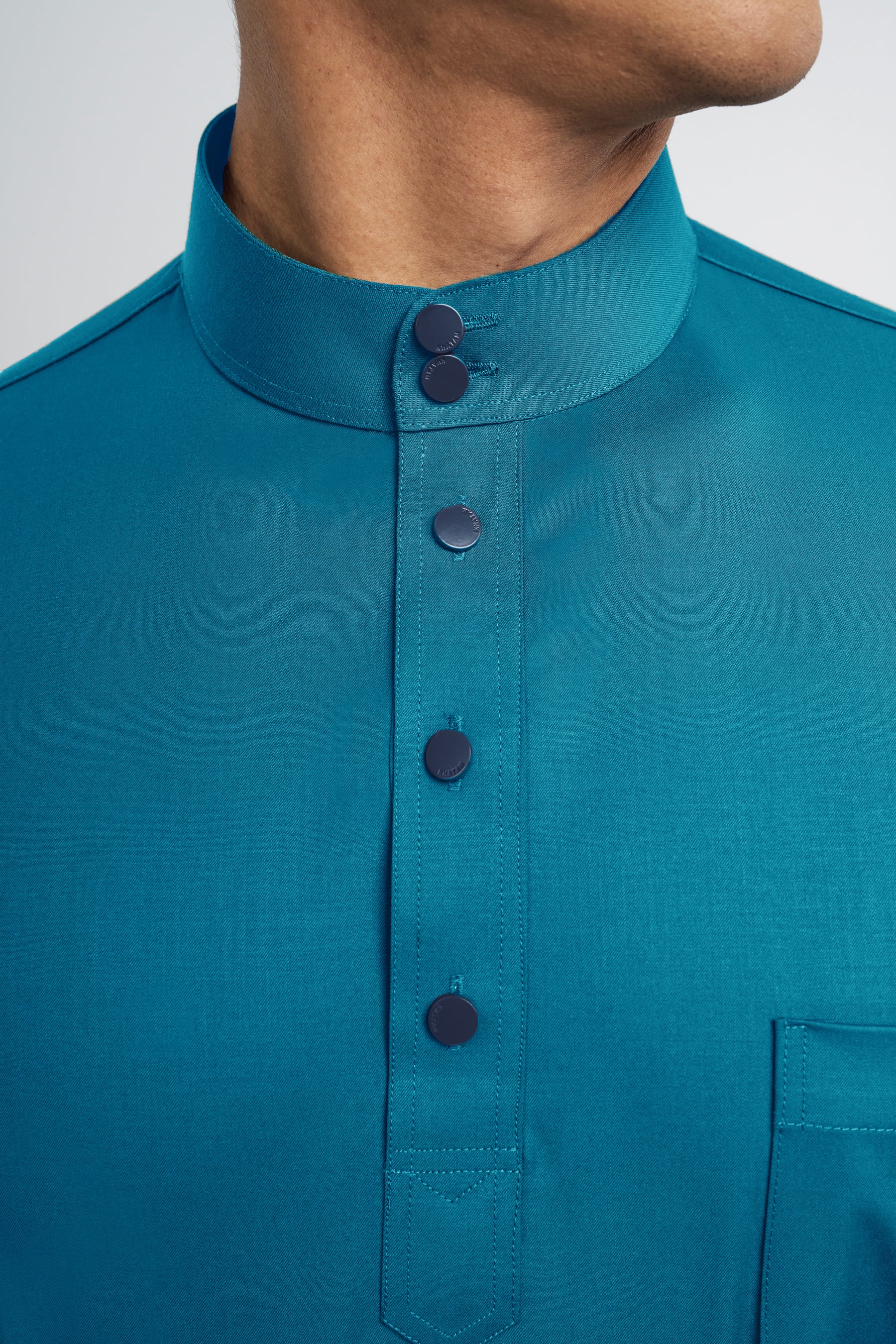 Patawali Classic Fit Baju Melayu Cekak Musang - Turquoise