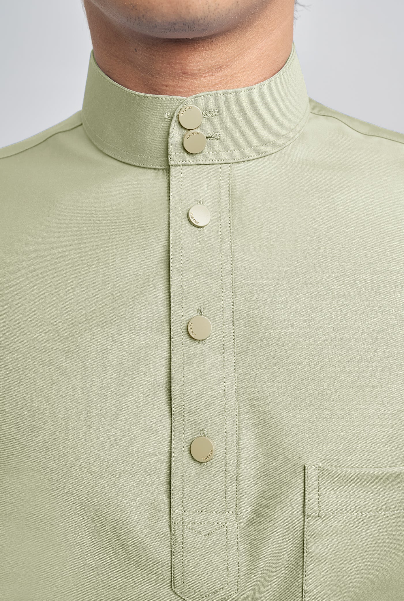 Patawali Classic Fit Baju Melayu Cekak Musang - Honeydew