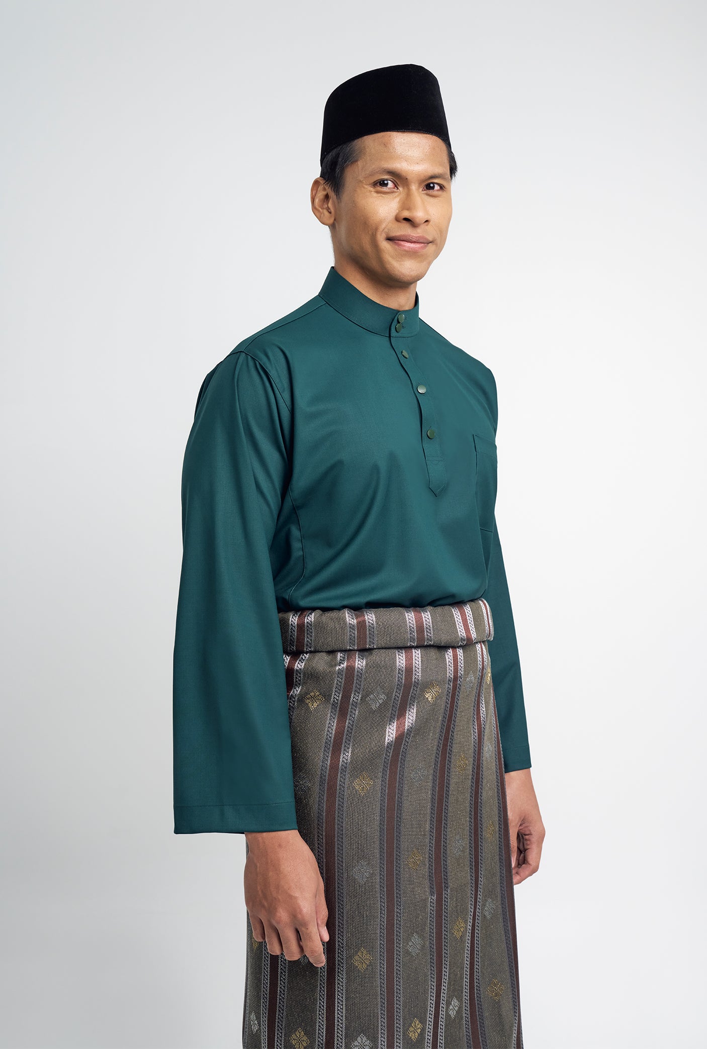 Patawali Classic Fit Baju Melayu Cekak Musang - Deep Teal