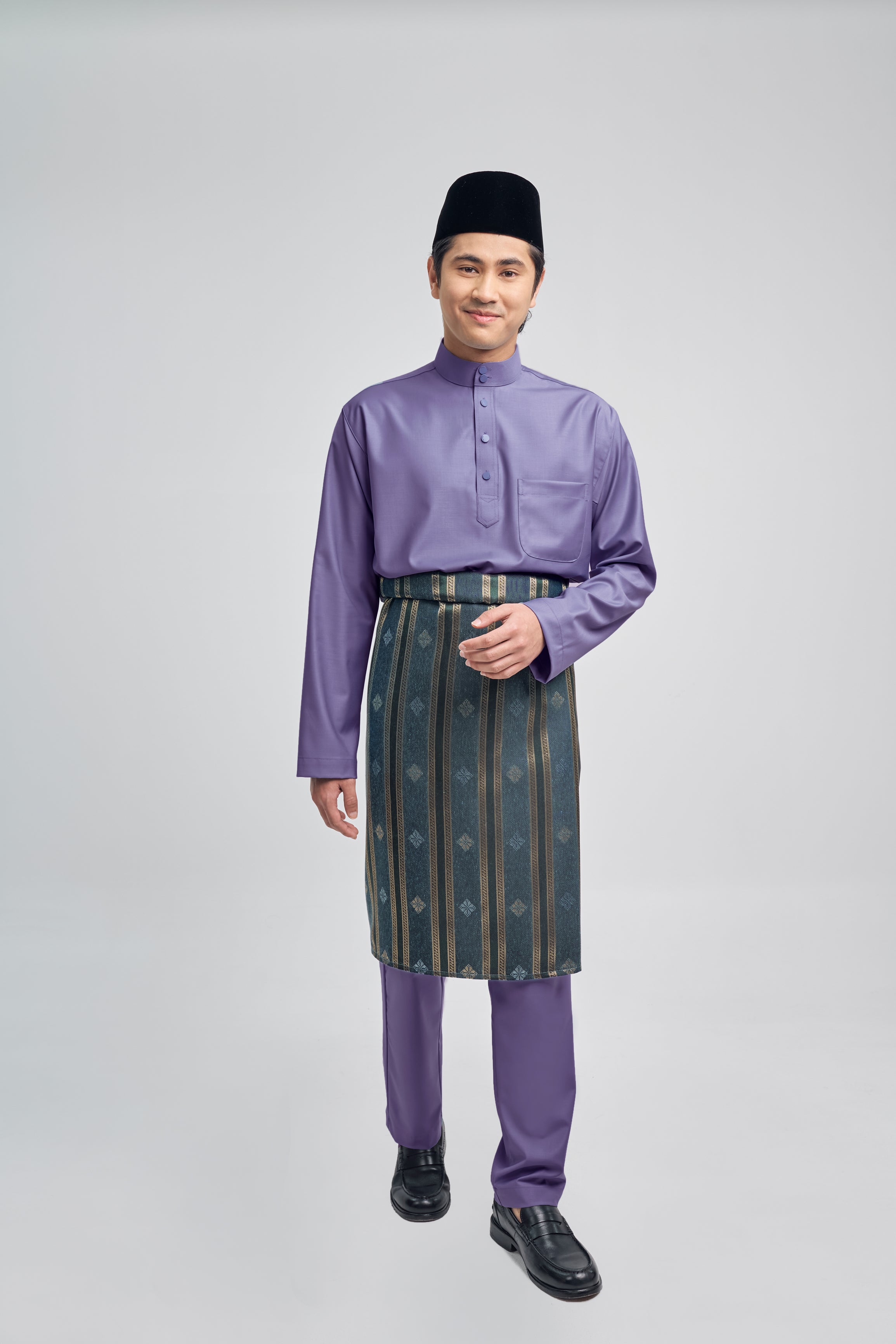 Patawali Classic Fit Baju Melayu Cekak Musang - Purple Yam