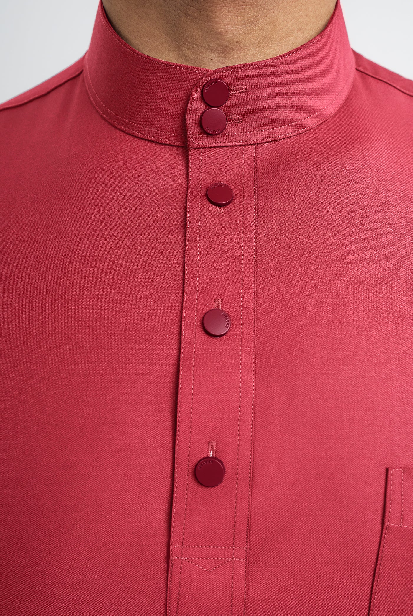 Patawali Classic Fit Baju Melayu Cekak Musang - Rose Red