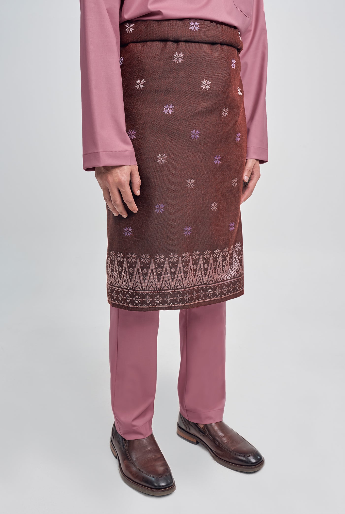 Patawali Classic Fit Baju Melayu Cekak Musang - Pink Belacan