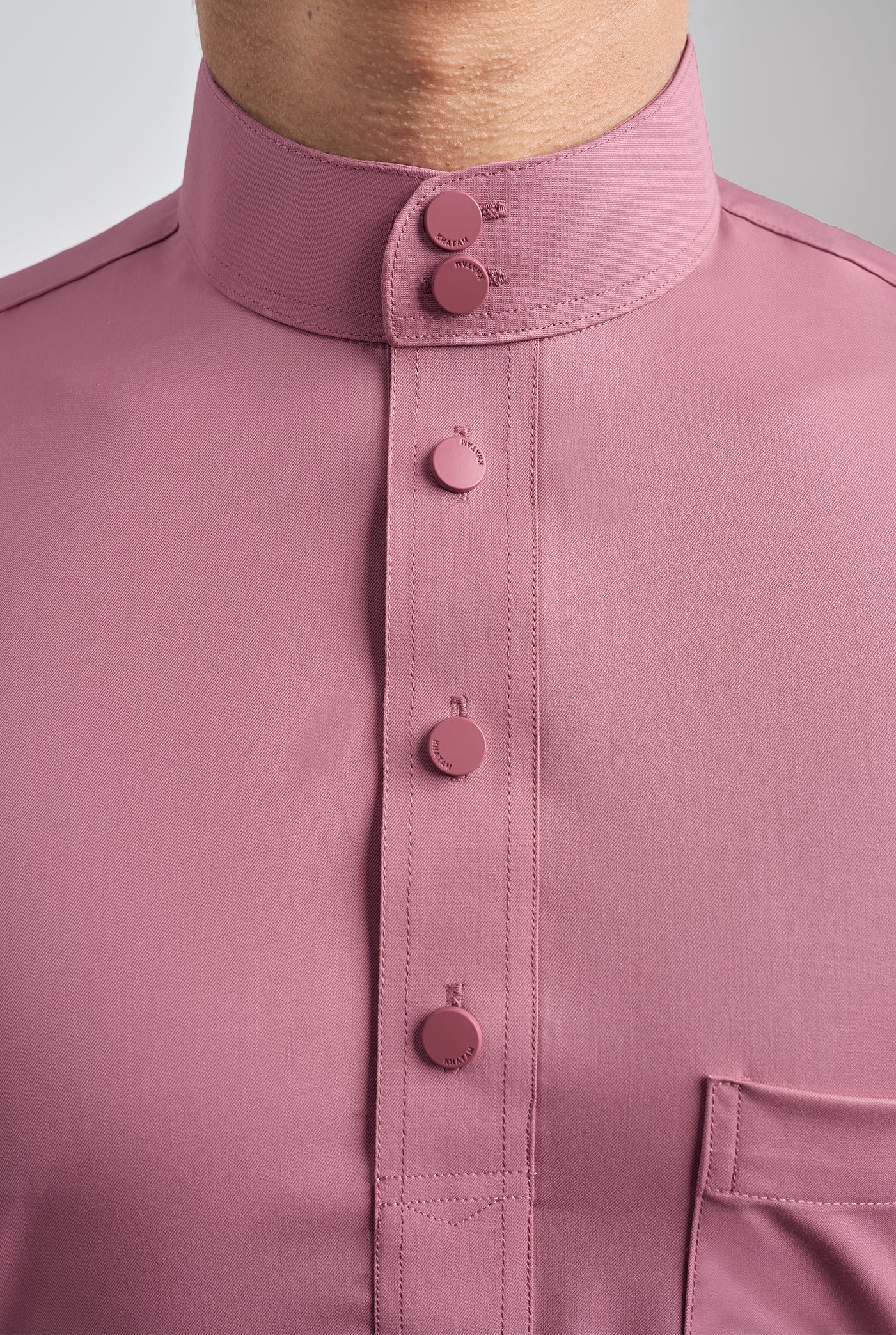 Patawali Classic Fit Baju Melayu Cekak Musang - Pink Belacan