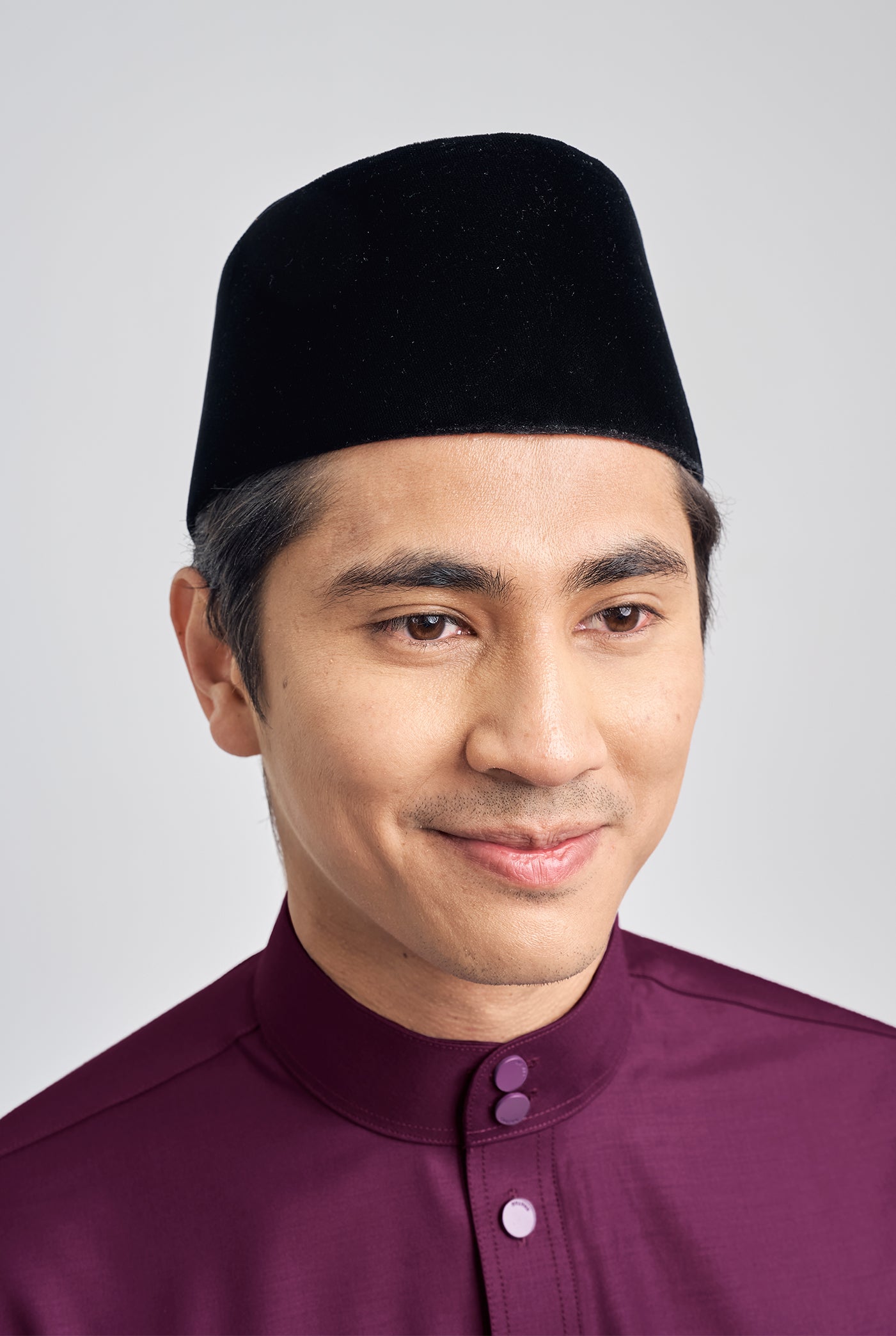 Patawali Classic Fit Baju Melayu Cekak Musang - Purple Manggis