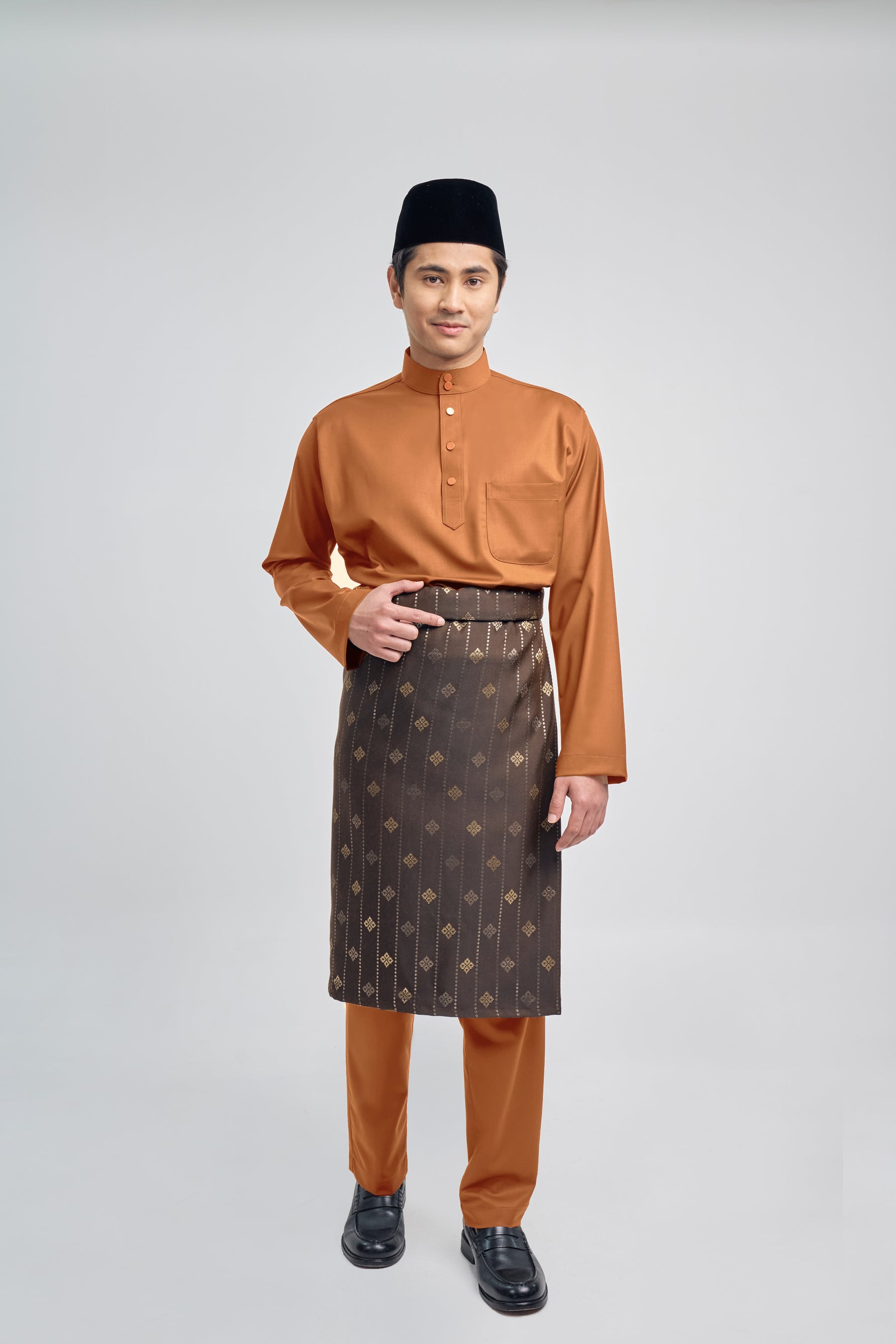 Patawali Classic Fit Baju Melayu Cekak Musang - Apricot