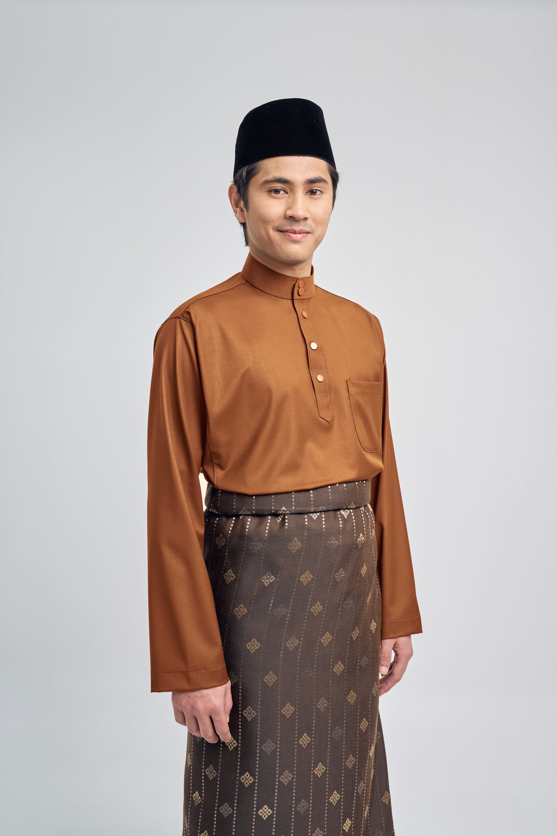 Patawali Classic Fit Baju Melayu Cekak Musang - Apricot