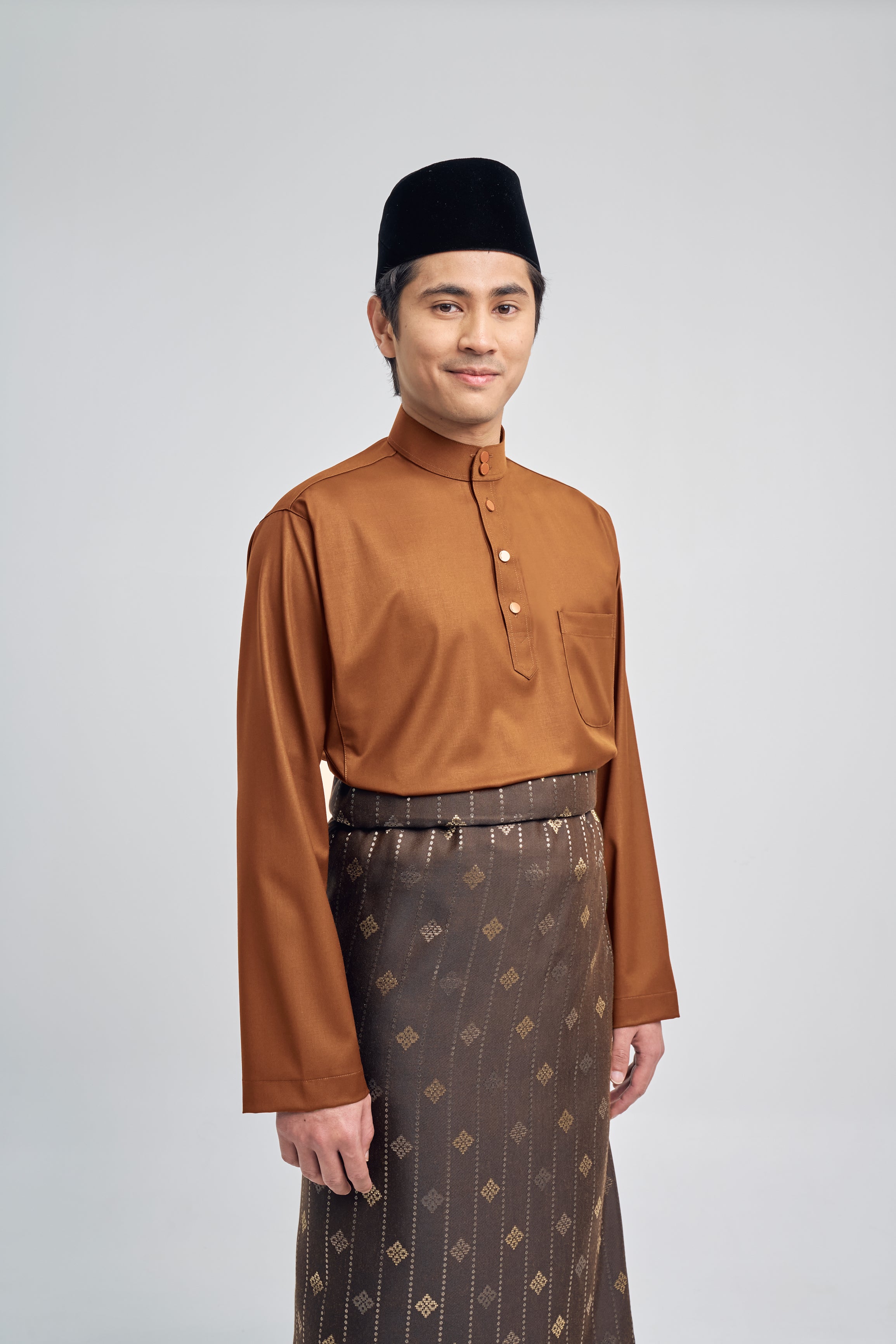 Patawali Classic Fit Baju Melayu Cekak Musang - Apricot