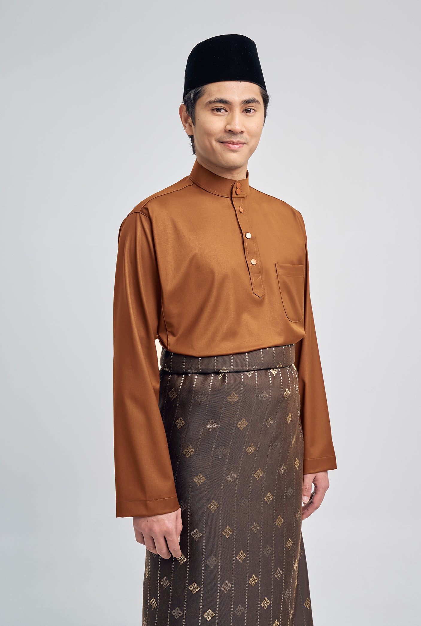 Patawali Classic Fit Baju Melayu Cekak Musang - Apricot