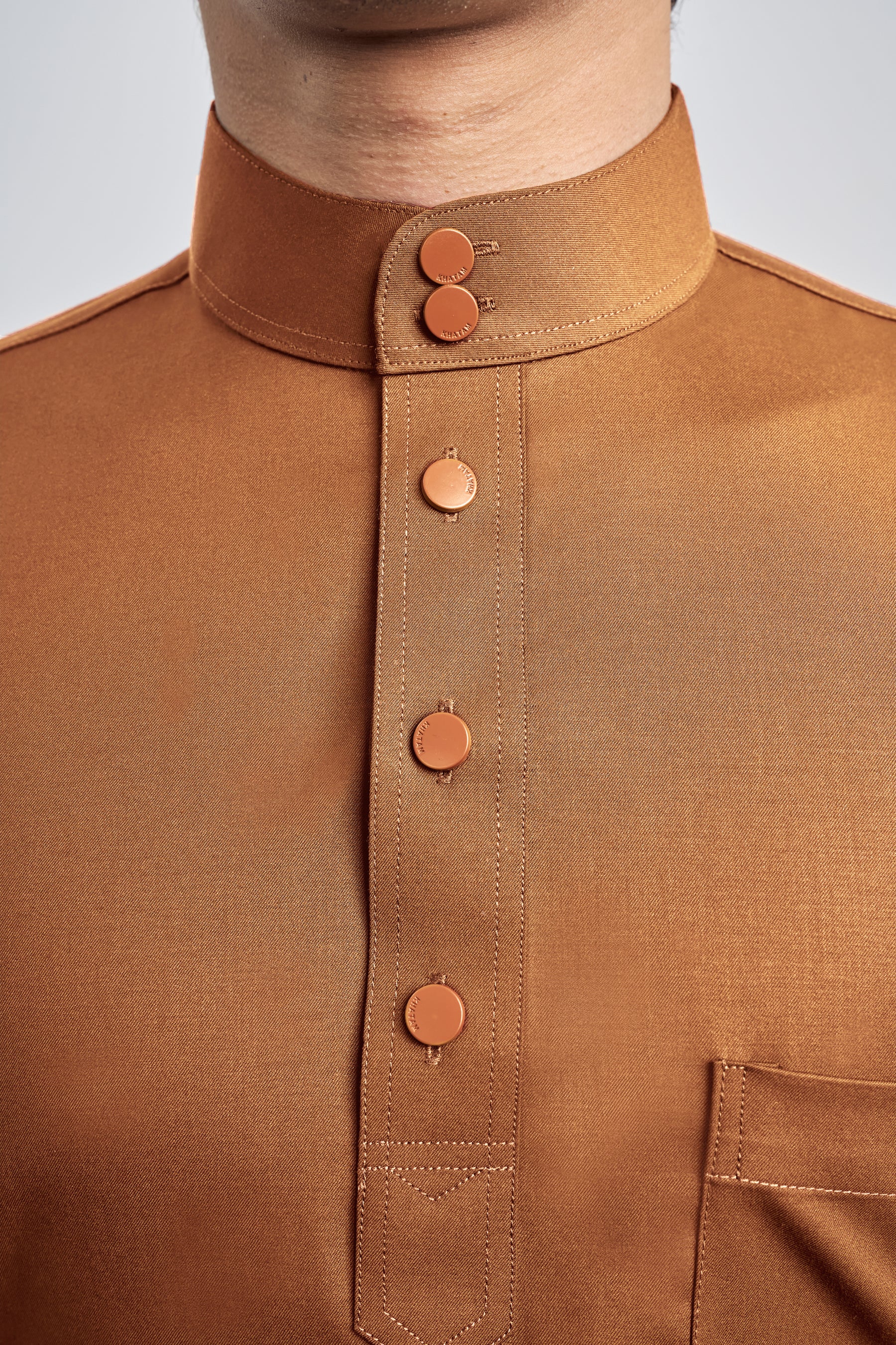 Patawali Classic Fit Baju Melayu Cekak Musang - Apricot